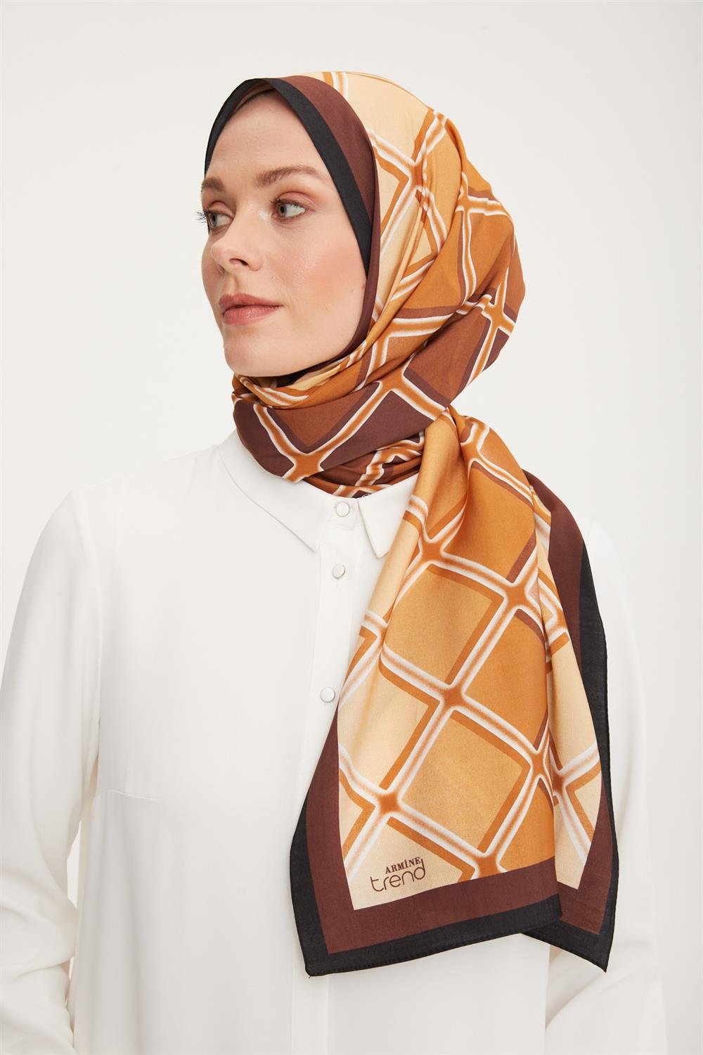 Armine Trend Modal Şal - Karo Desen - 5338-07