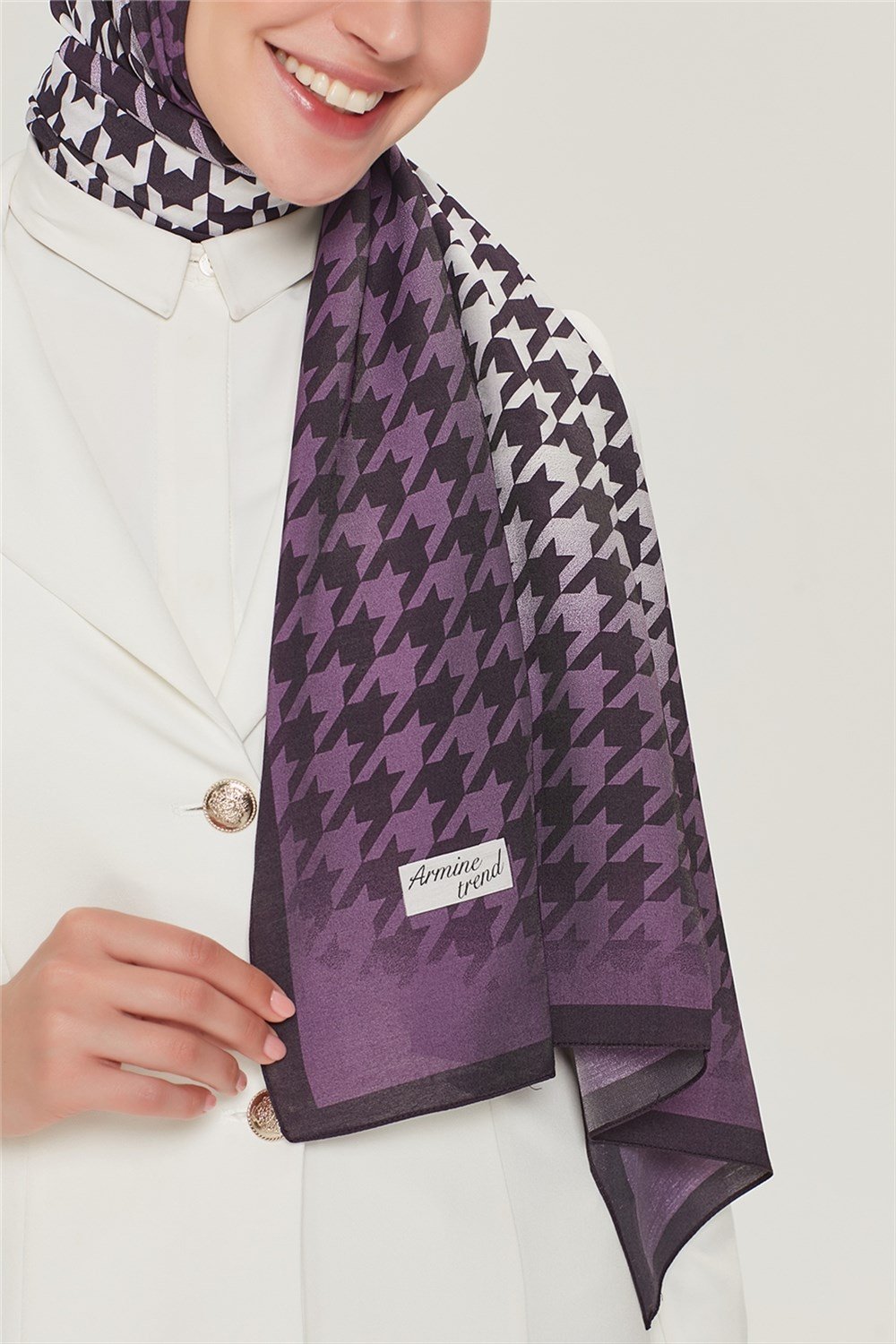 Armine Trend Modal Şal - Kazayağı - Mor - MD2254-15