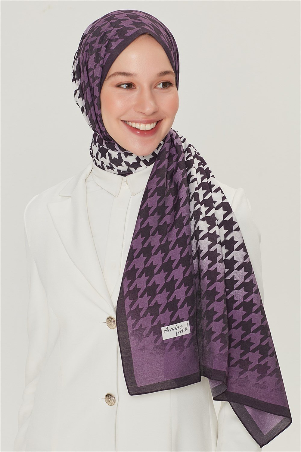 Armine Trend Modal Şal - Kazayağı - Mor - MD2254-15