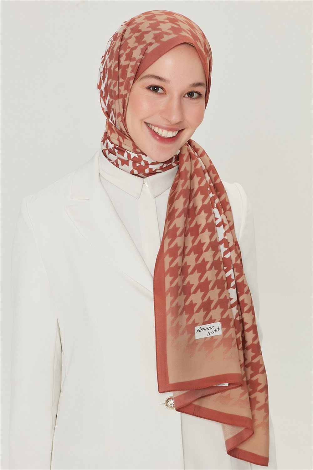 Armine Trend Modal Şal - Kazayağı - Tarçın/Bej - MD2254-30