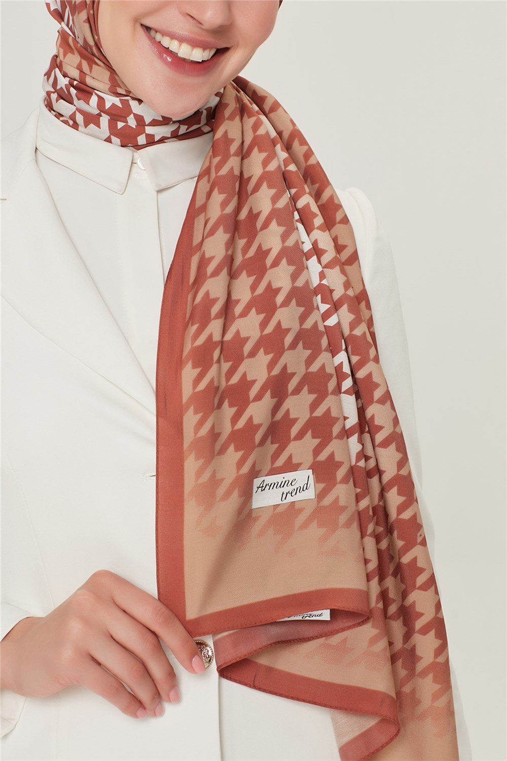 Armine Trend Modal Şal - Kazayağı - Tarçın/Bej - MD2254-30