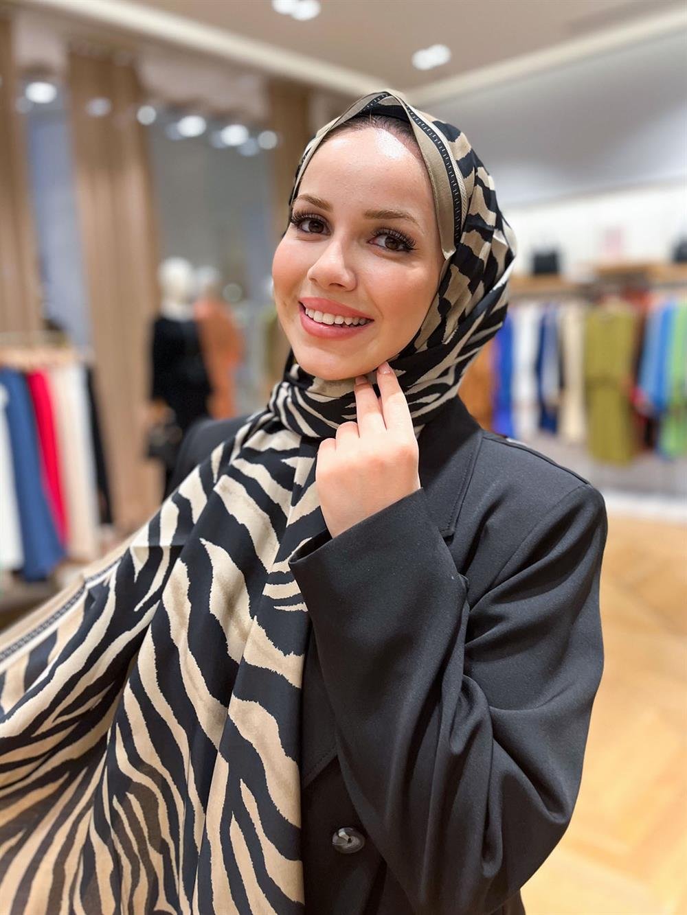 Armine Trend Modal Şal - Zebra Desen - 5747-13