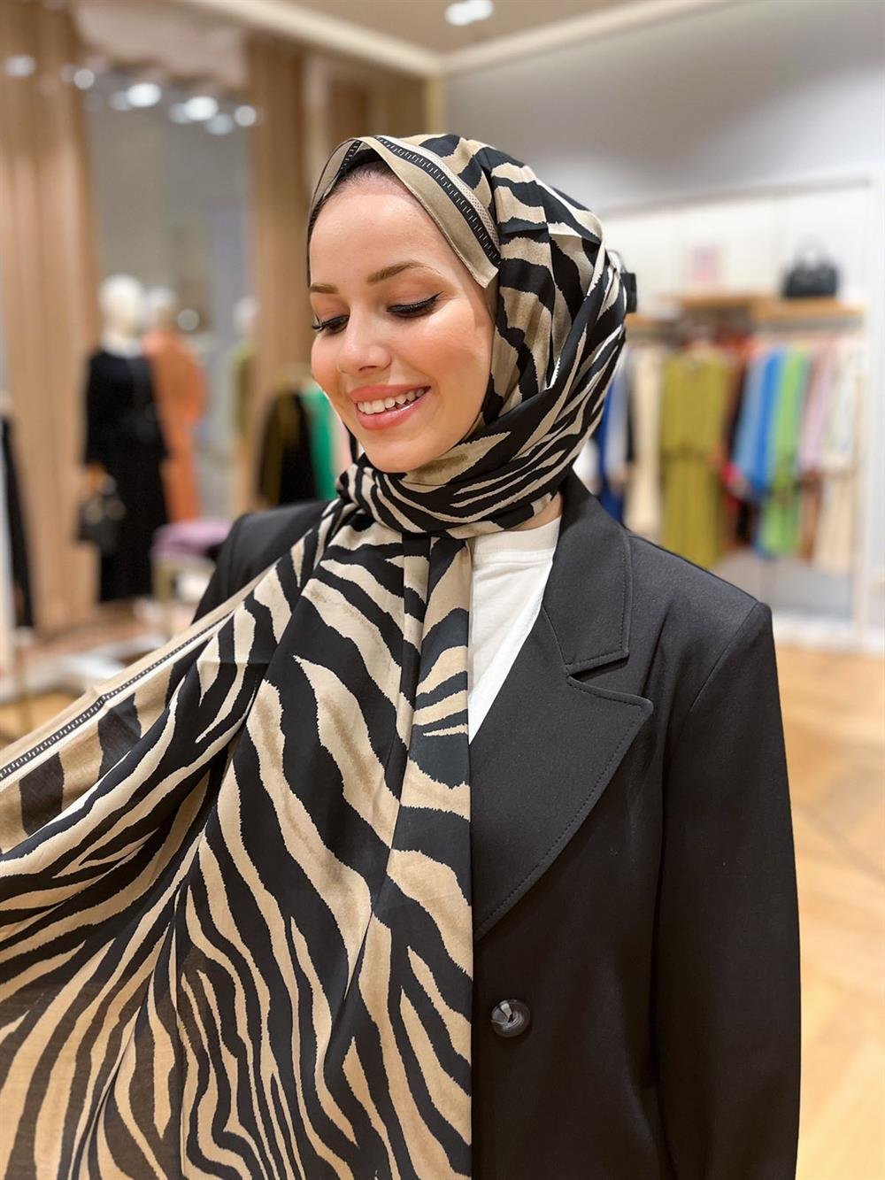 Armine Trend Modal Şal - Zebra Desen - 5747-13