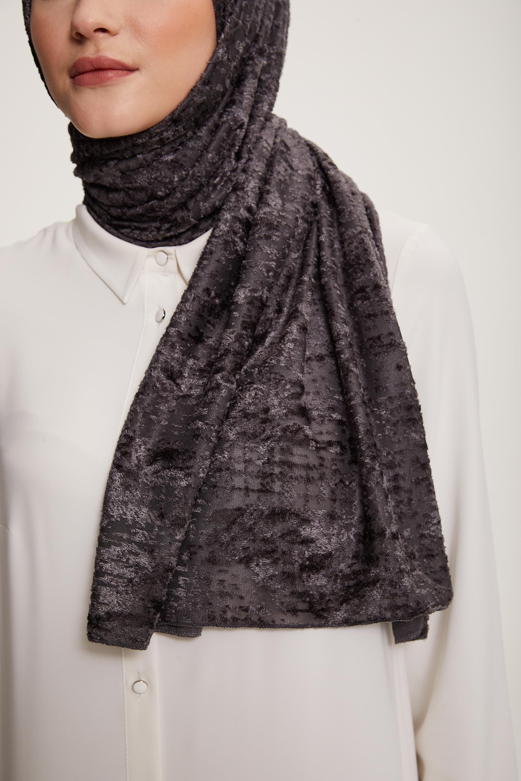Armine Trend Örme Şal 2 - ATS2OR - 3'lü Set - Siyah, Gece Mavisi, Füme