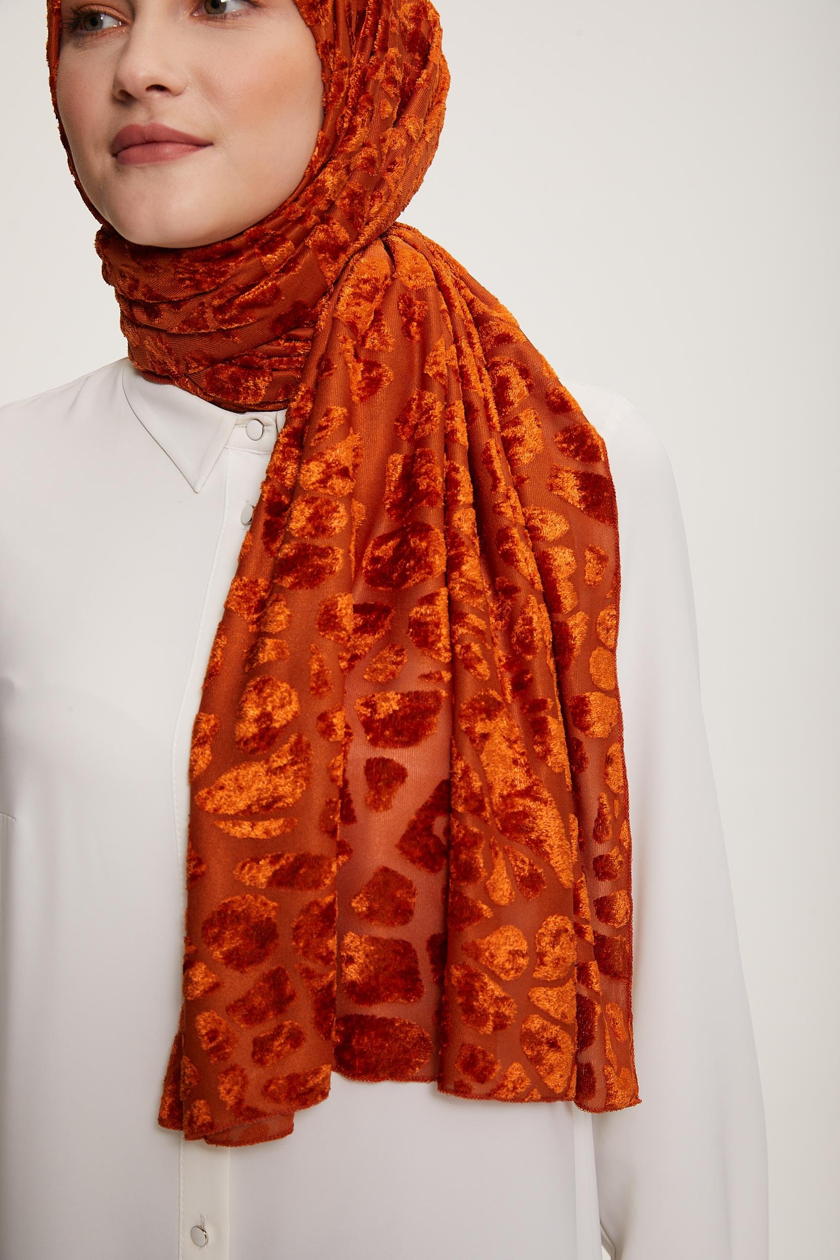 Armine Trend Örme Şal 4 - ATS4OR - 3'lü Set - Gri, Mavi, Turuncu
