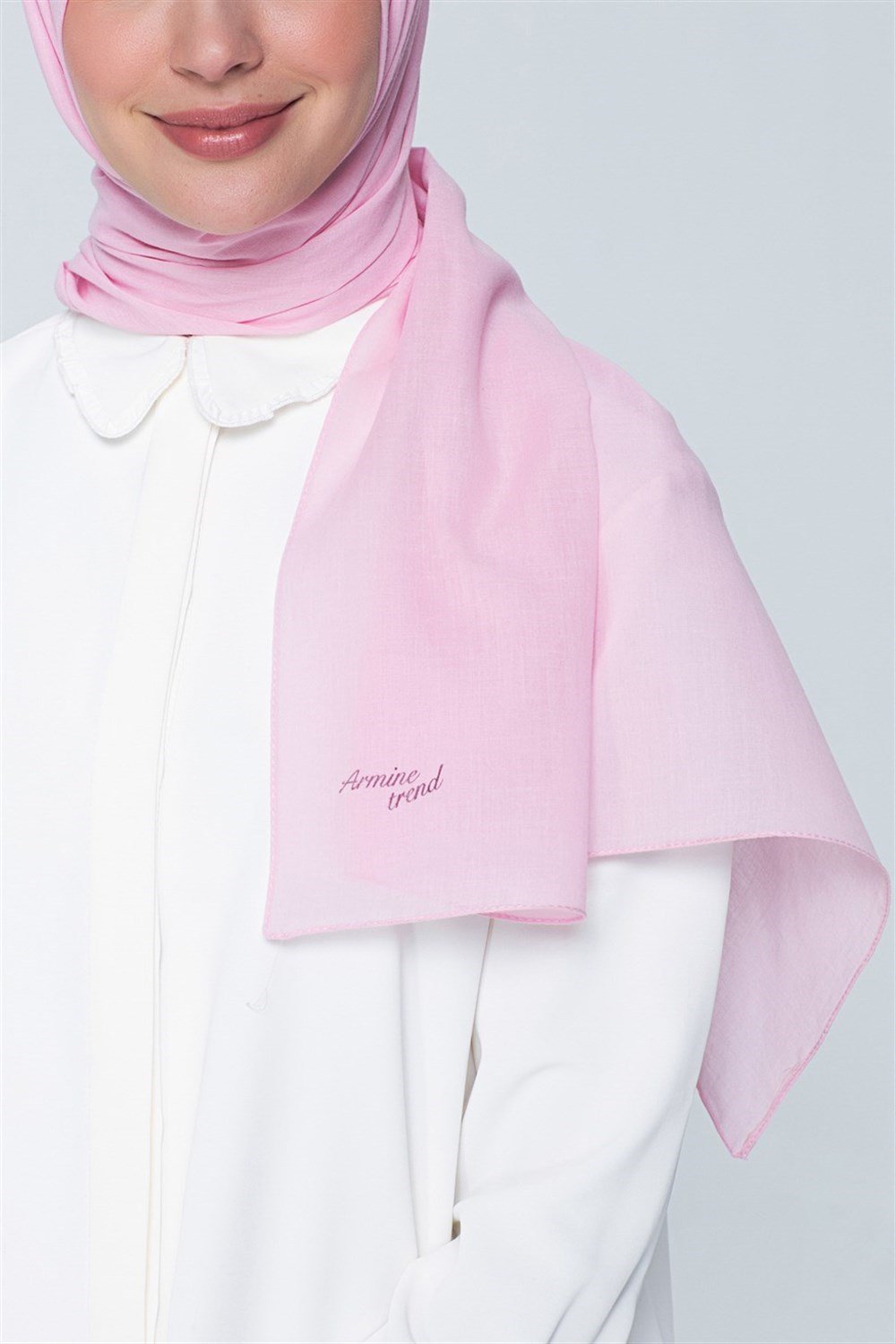 Armine Trend Pamuk Şal Düz Renk - Pembe - Pembe