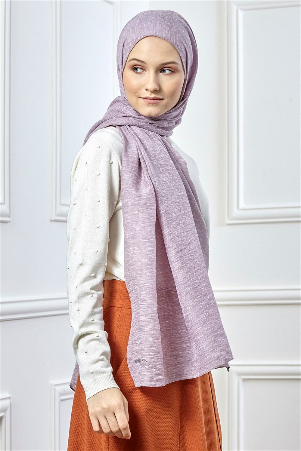 Armine Trend Simli Buse Şal - Lavanta