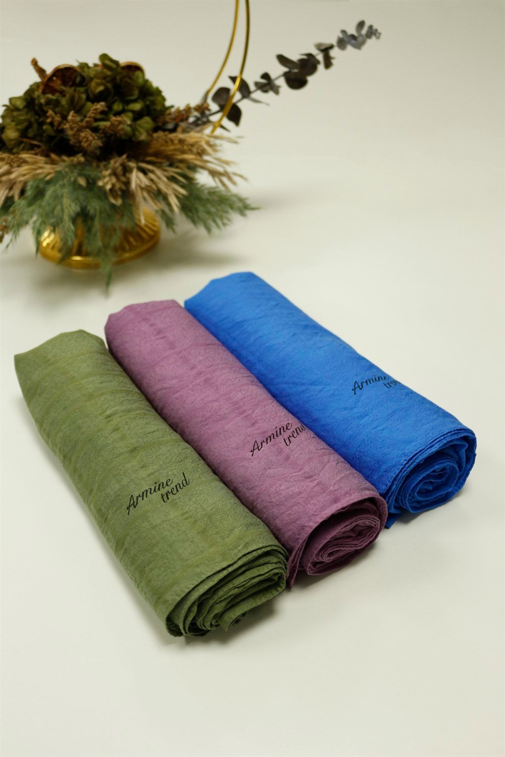Armine Trend Star Şal - 3'lü Set - Yeşil, Mor, Mavi - ATSSTR-542-544-561