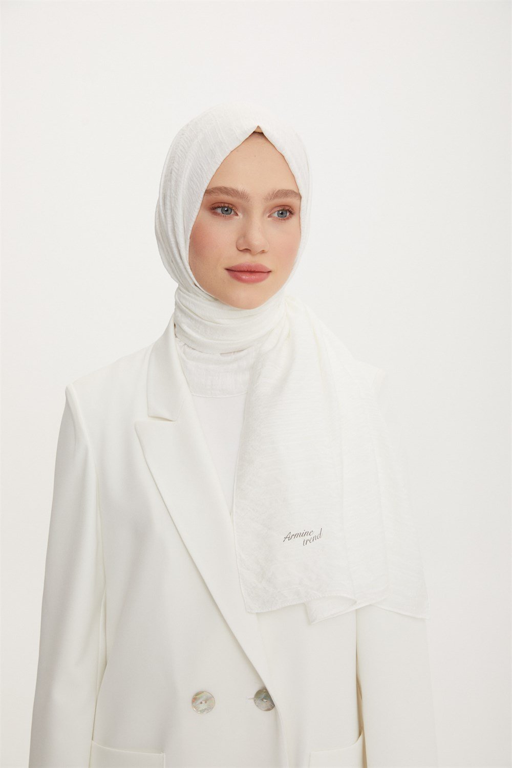 Armine Trend Star Şal - ATSSTR-02- Beyaz