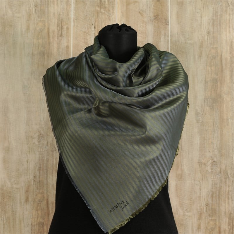 Armine Trend Tafta Eşarp - Gölge Çizgili Kare Eşarp 05
