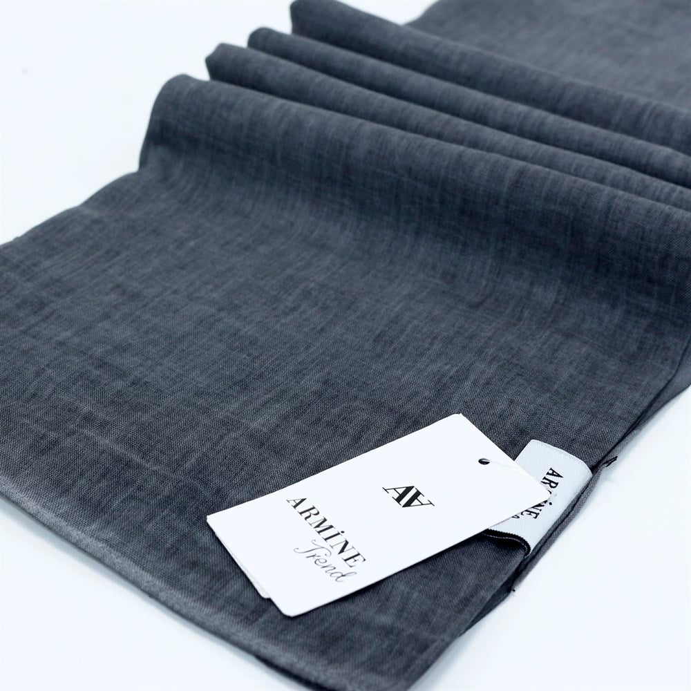 Armine Trend Taşlanmış Pamuk Şal - Antrasit