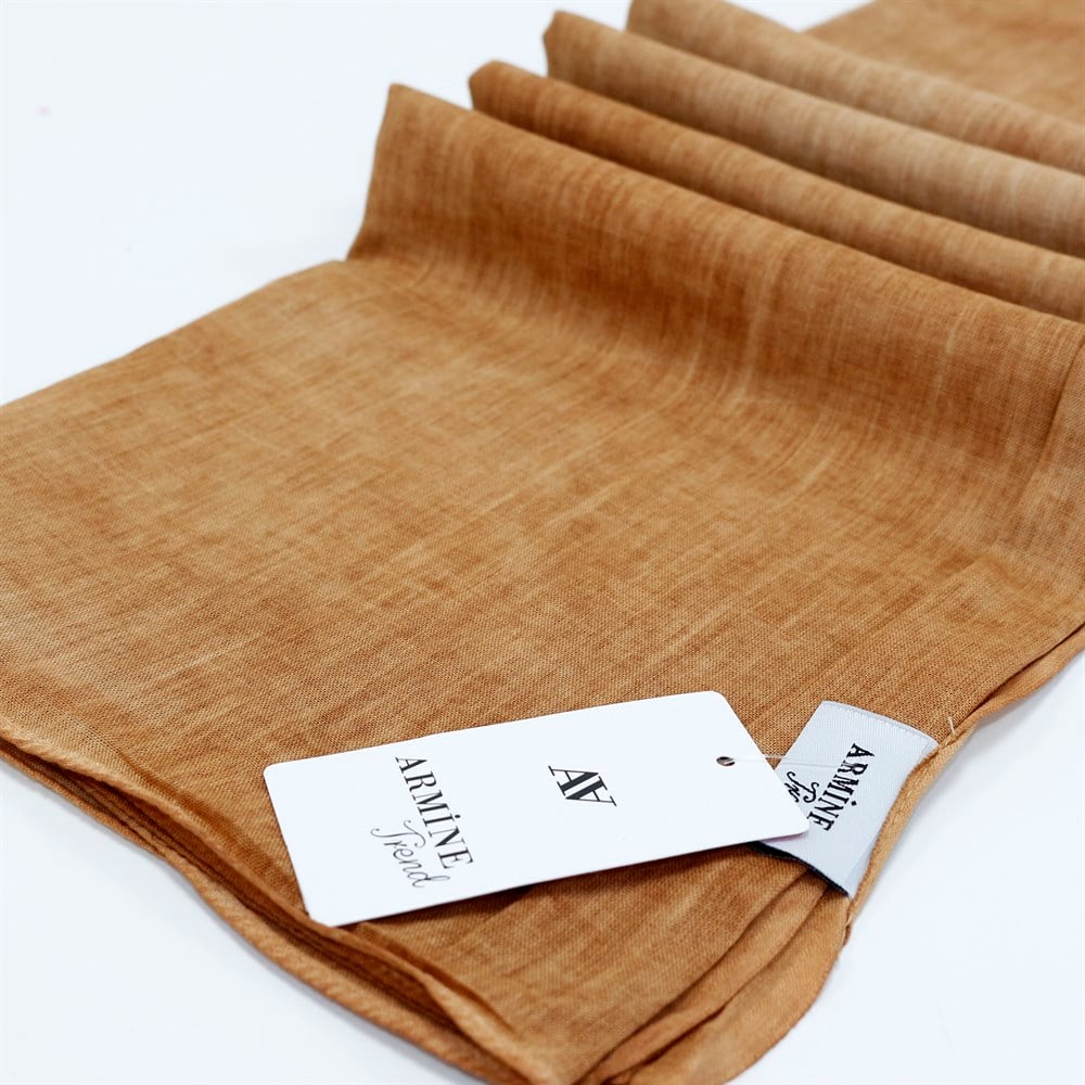 Armine Trend Taşlanmış Pamuk Şal - Camel