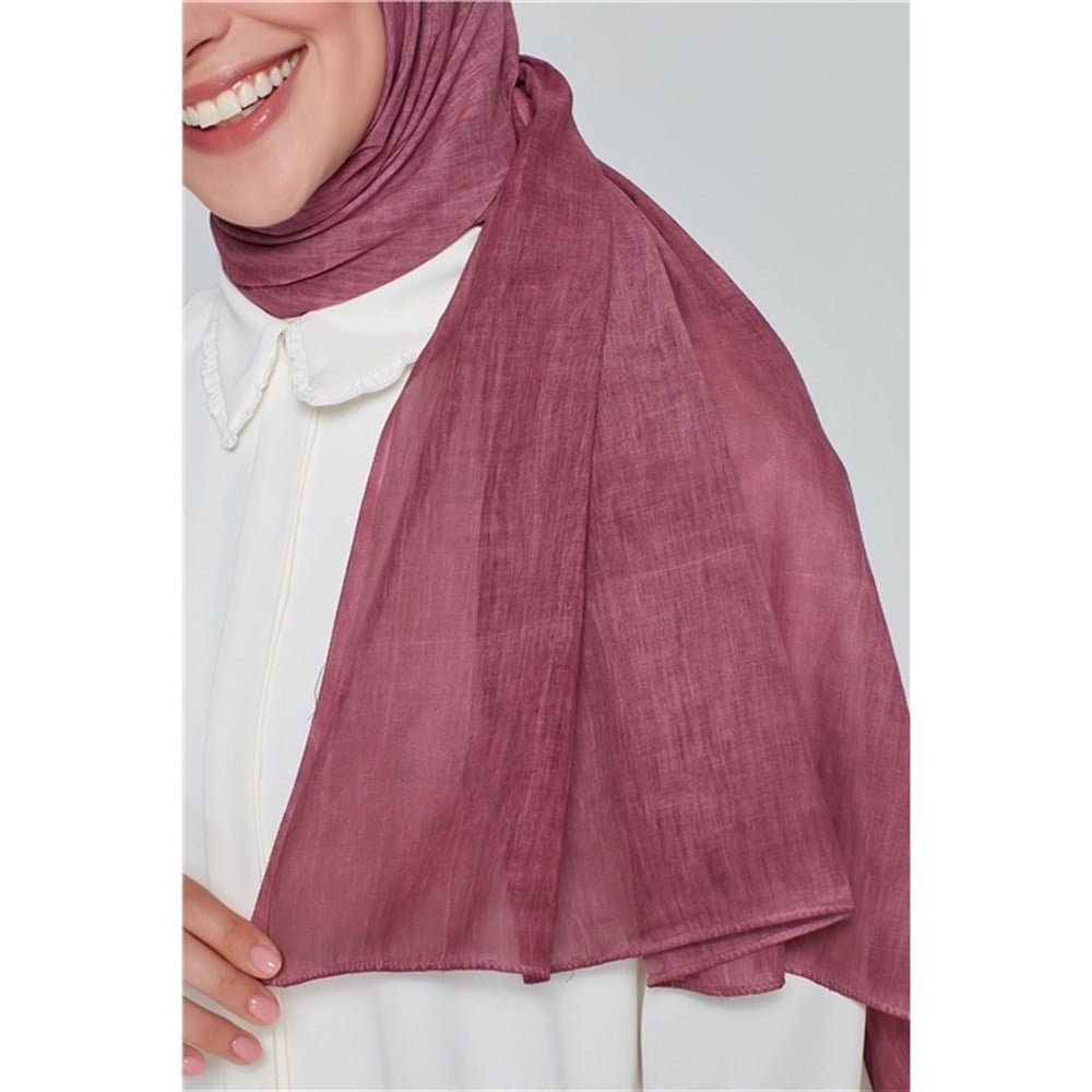 Armine Trend Taşlanmış Pamuk Şal - Gül Kurusu