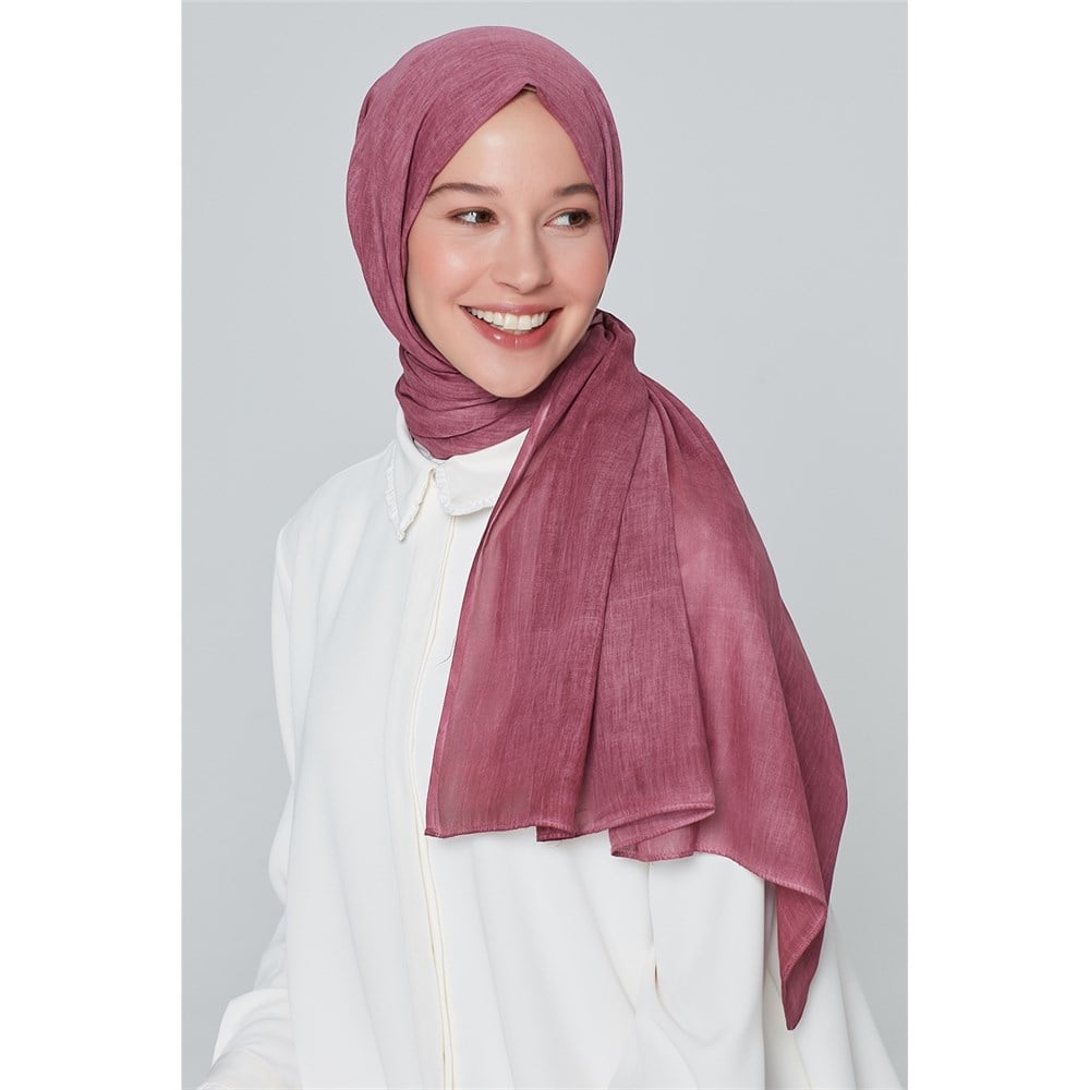 Armine Trend Taşlanmış Pamuk Şal - Gül Kurusu