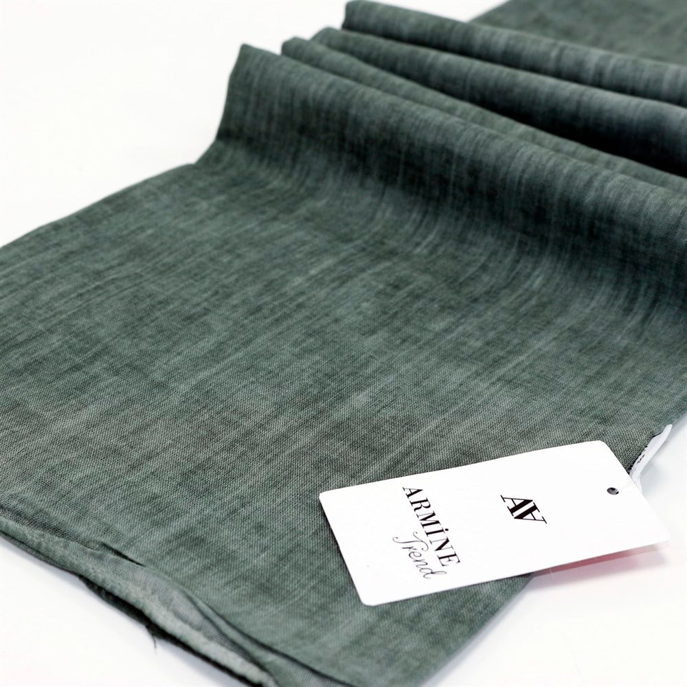 Armine Trend Taşlanmış Pamuk Şal - Haki Yeşil