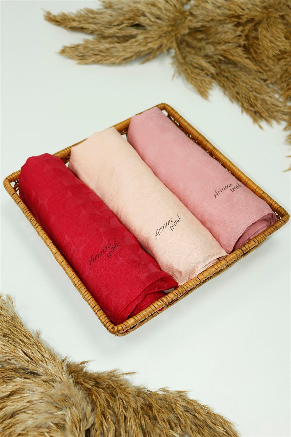 Armine Trend Vega Şal - Modal Kumaş - 3'lü Set - Mor, Gri, Eflatun - ATSVG-560-567-569