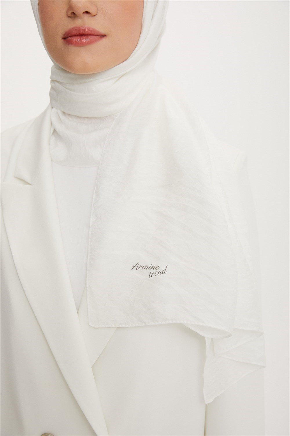 Armine Trend Vega Şal - Modal Kumaş - 3'lü Set - Beyaz ve Kahverengi - ATSVG-02-568-571