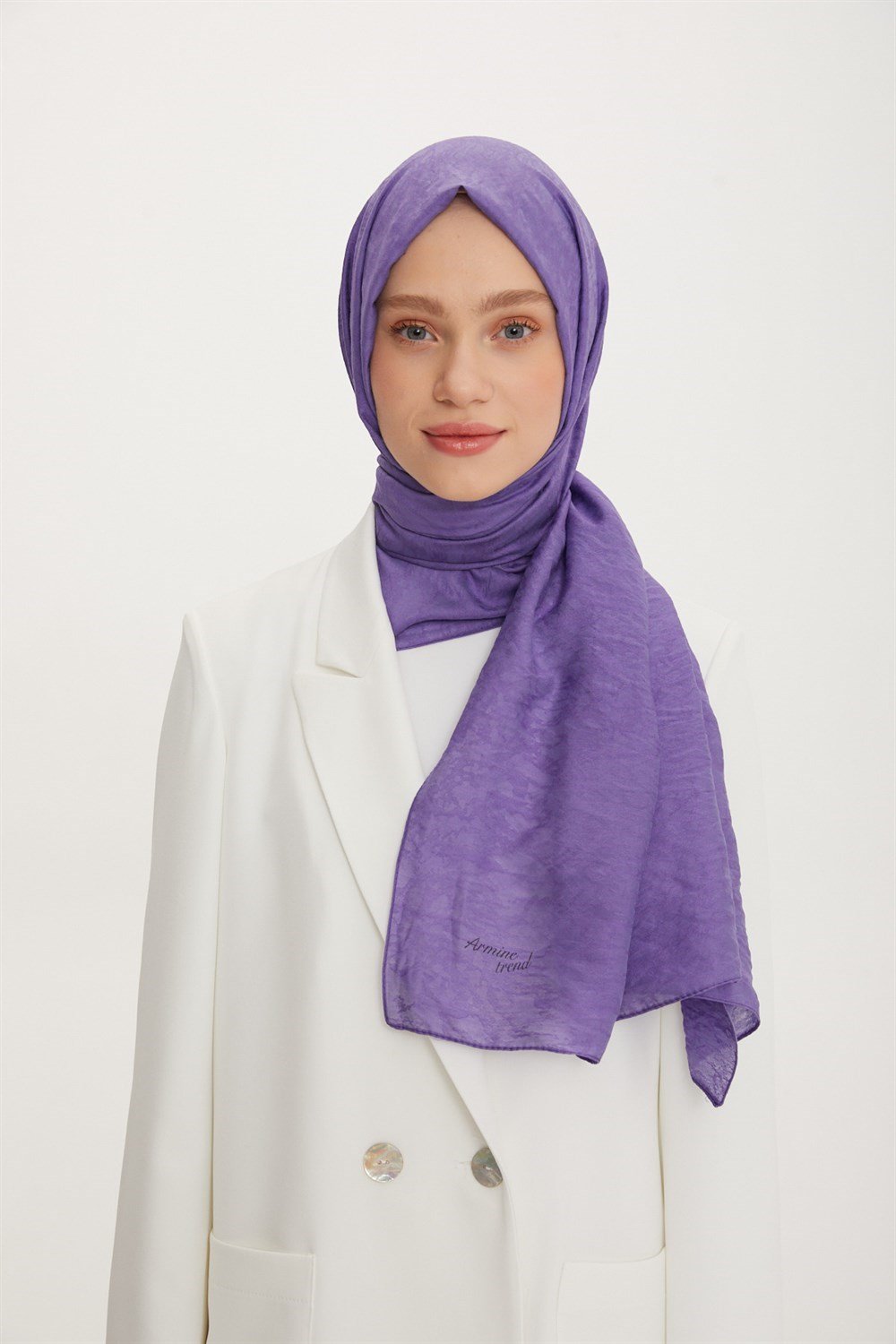 Armine Trend Vega Şal - Modal Kumaş - 3'lü Set - İndigo, Yeşil, Eflatun - ATS3VG-543-563-572