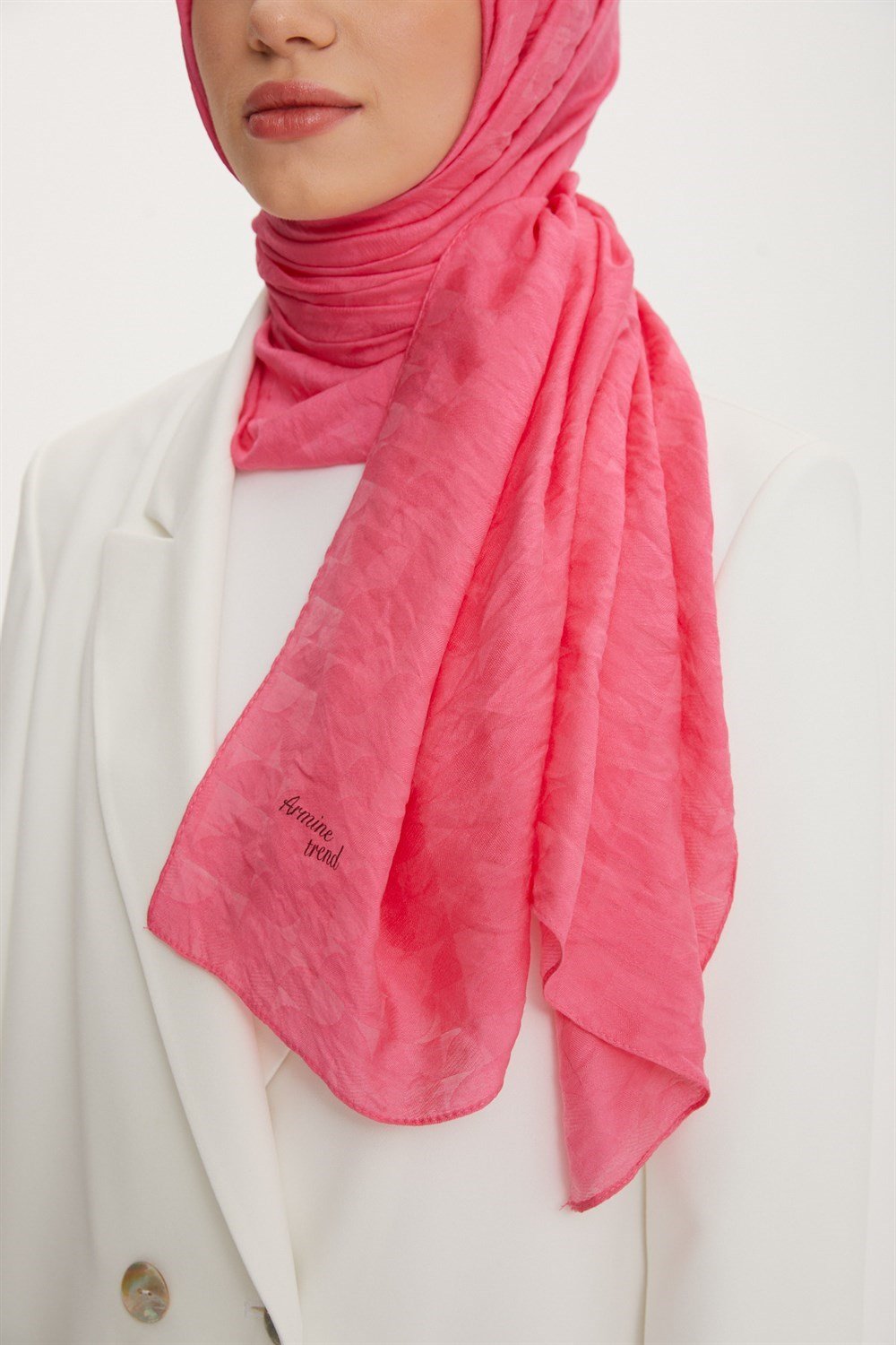 Armine Trend Vega Şal - Modal Kumaş - 3'lü Set - Vizon, Pembe, Lacivert - ATSVG-541-565-3494