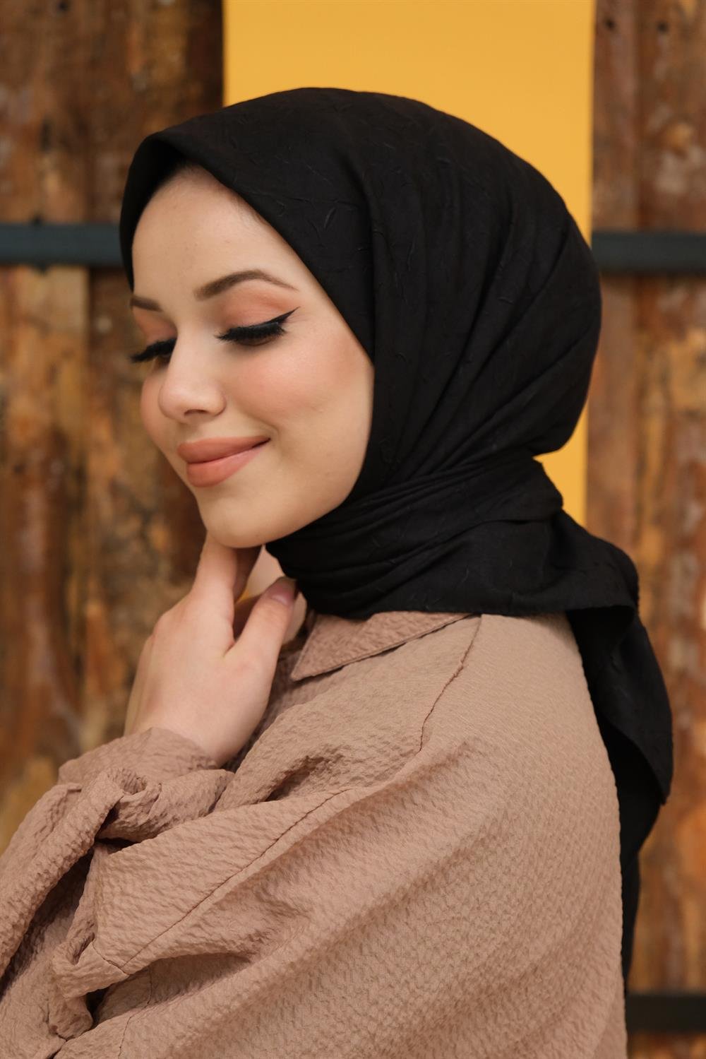 Bambu Kraş Eşarp - SEBKE11 - Siyah