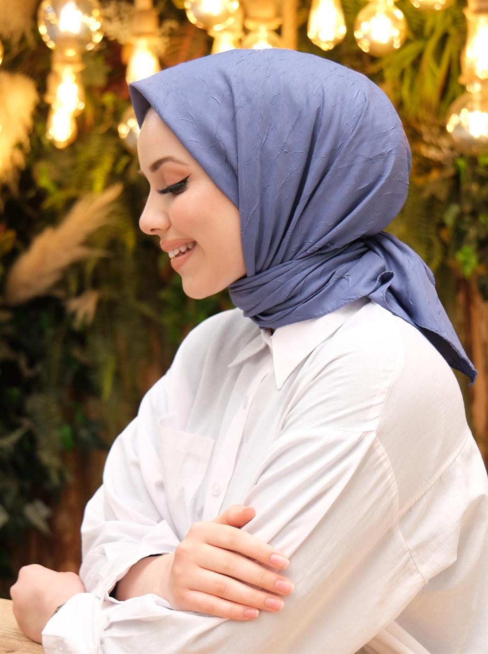 Bambu Kraş Eşarp - SEBKE21 - Mavi