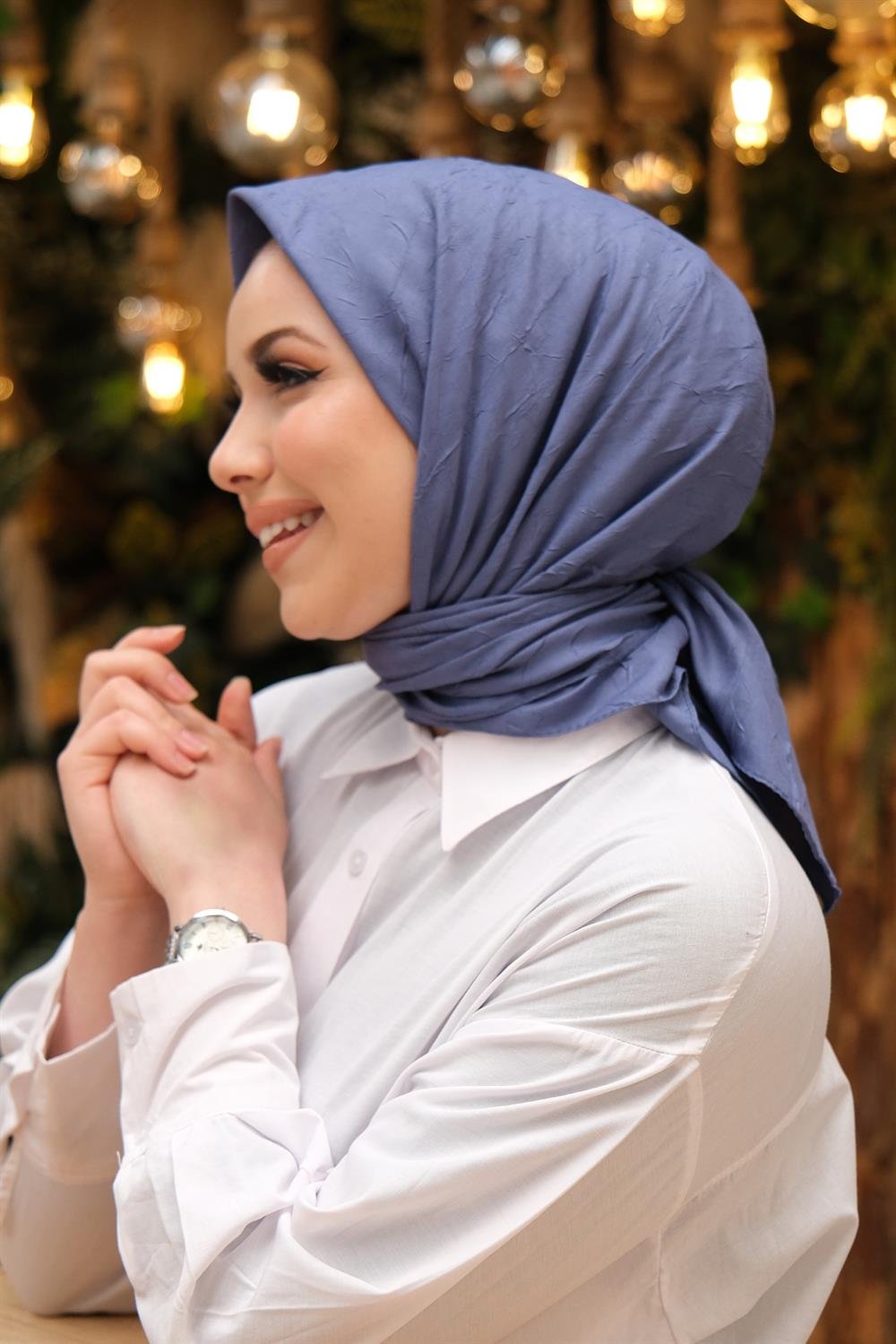 Bambu Kraş Eşarp - SEBKE21 - Mavi