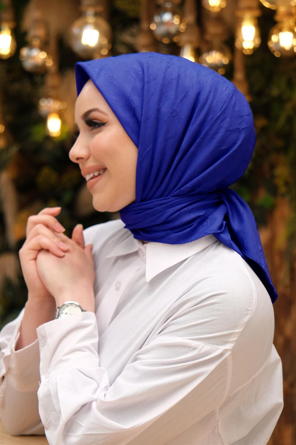 Bambu Kraş Eşarp - SEBKE24 - Saks Mavisi