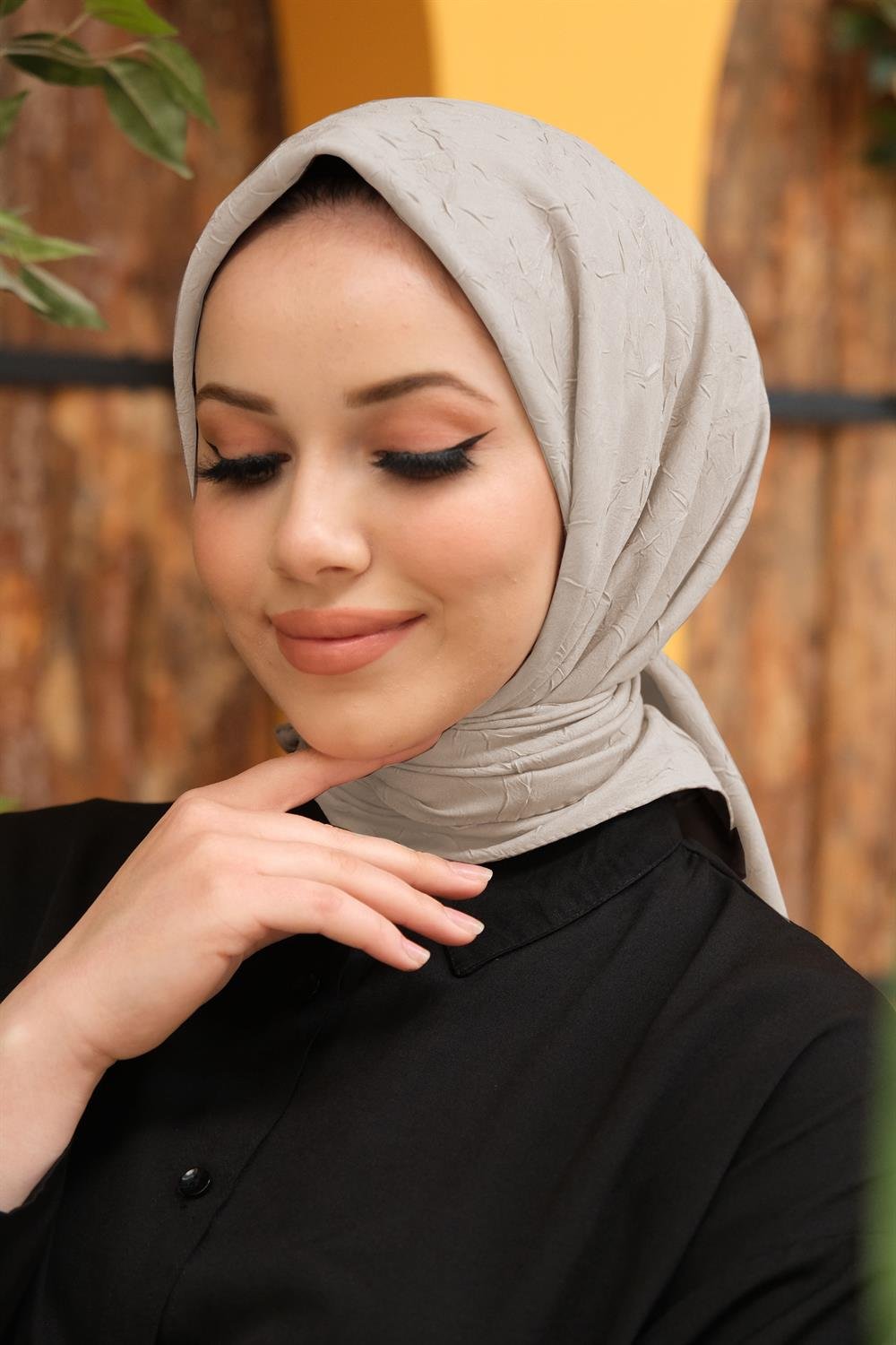 Bambu Kraş Eşarp - SEBKE33 - Taş Rengi