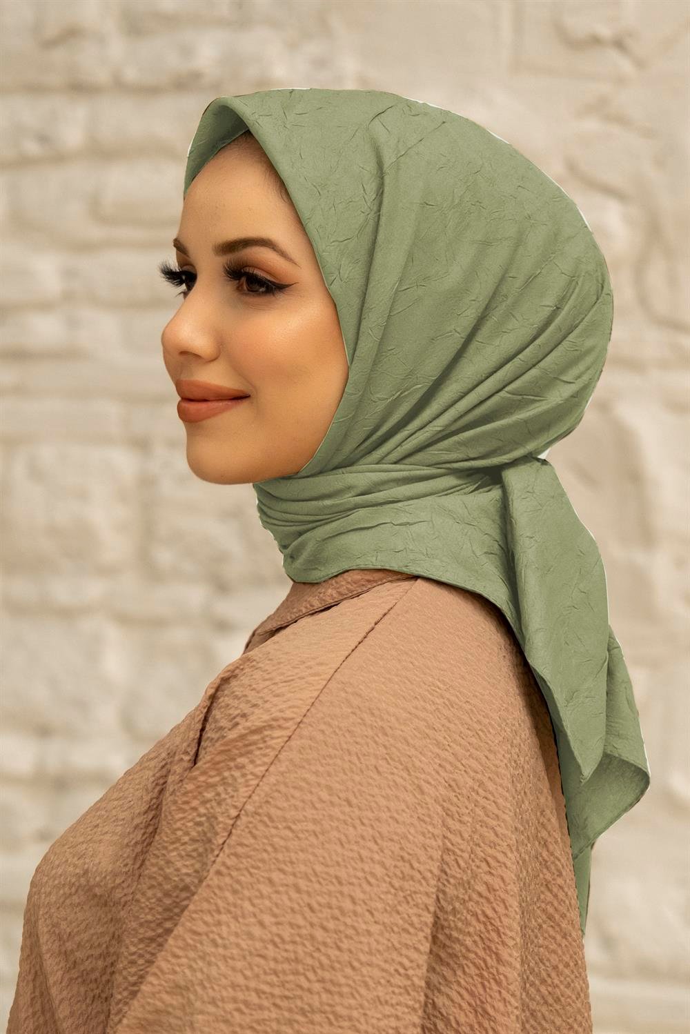 Bambu Kraş Eşarp - SEBKE55 - Açık Yeşil