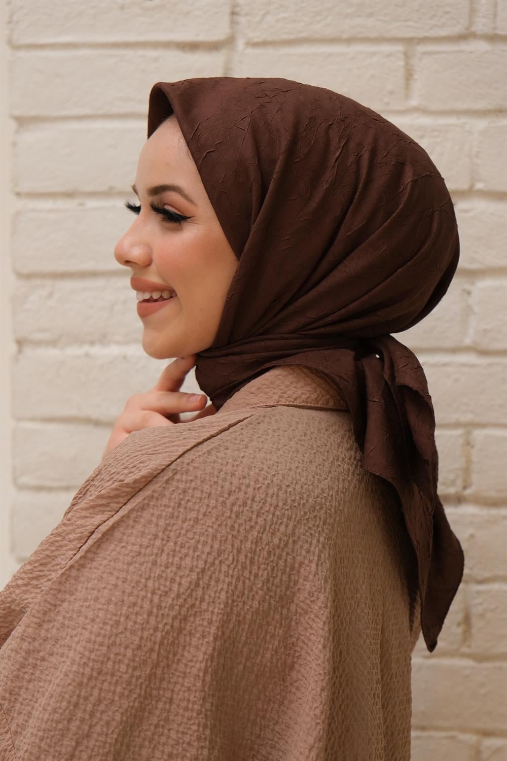 Bambu Kraş Eşarp - SEBKE64 - Acı Kahve