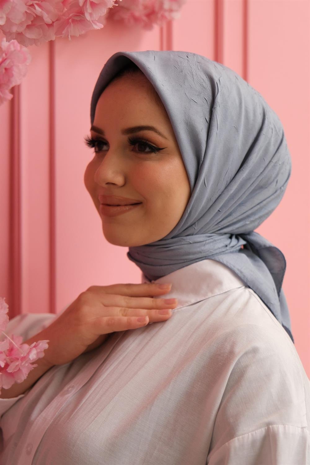 Bambu Kraş Eşarp - SEBKE73 - Açık Gri