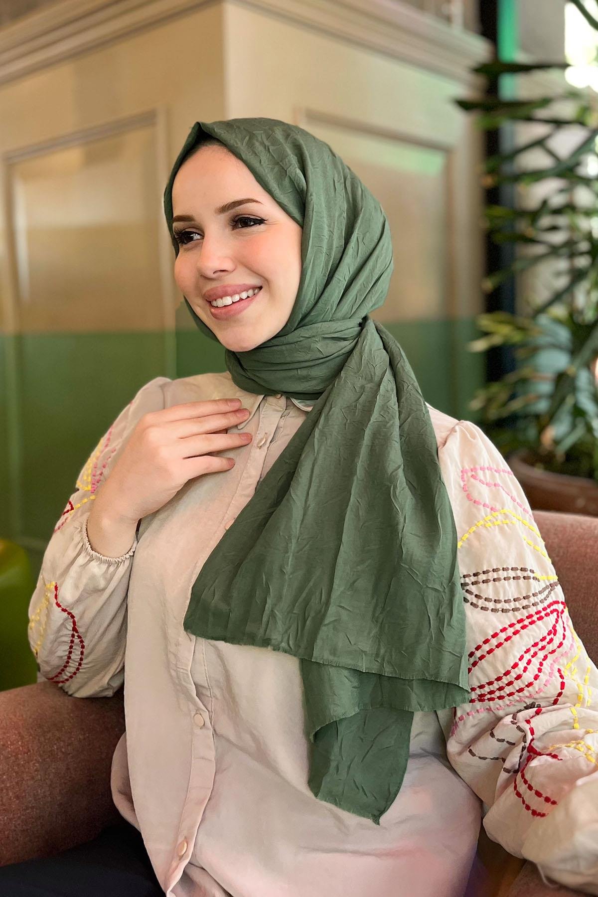 Bambu Kraş Şal - SEBSAL52 - Haki