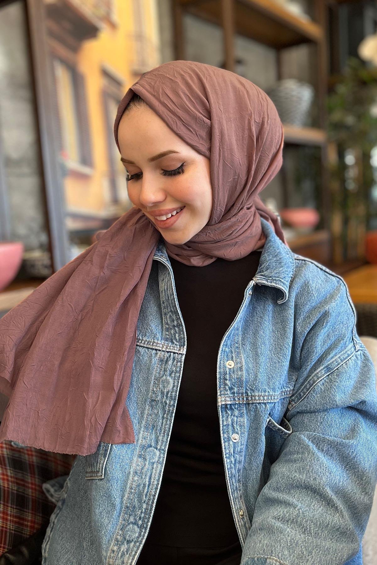 Bambu Kraş Şal - SEBSAL96 - Gül Kurusu