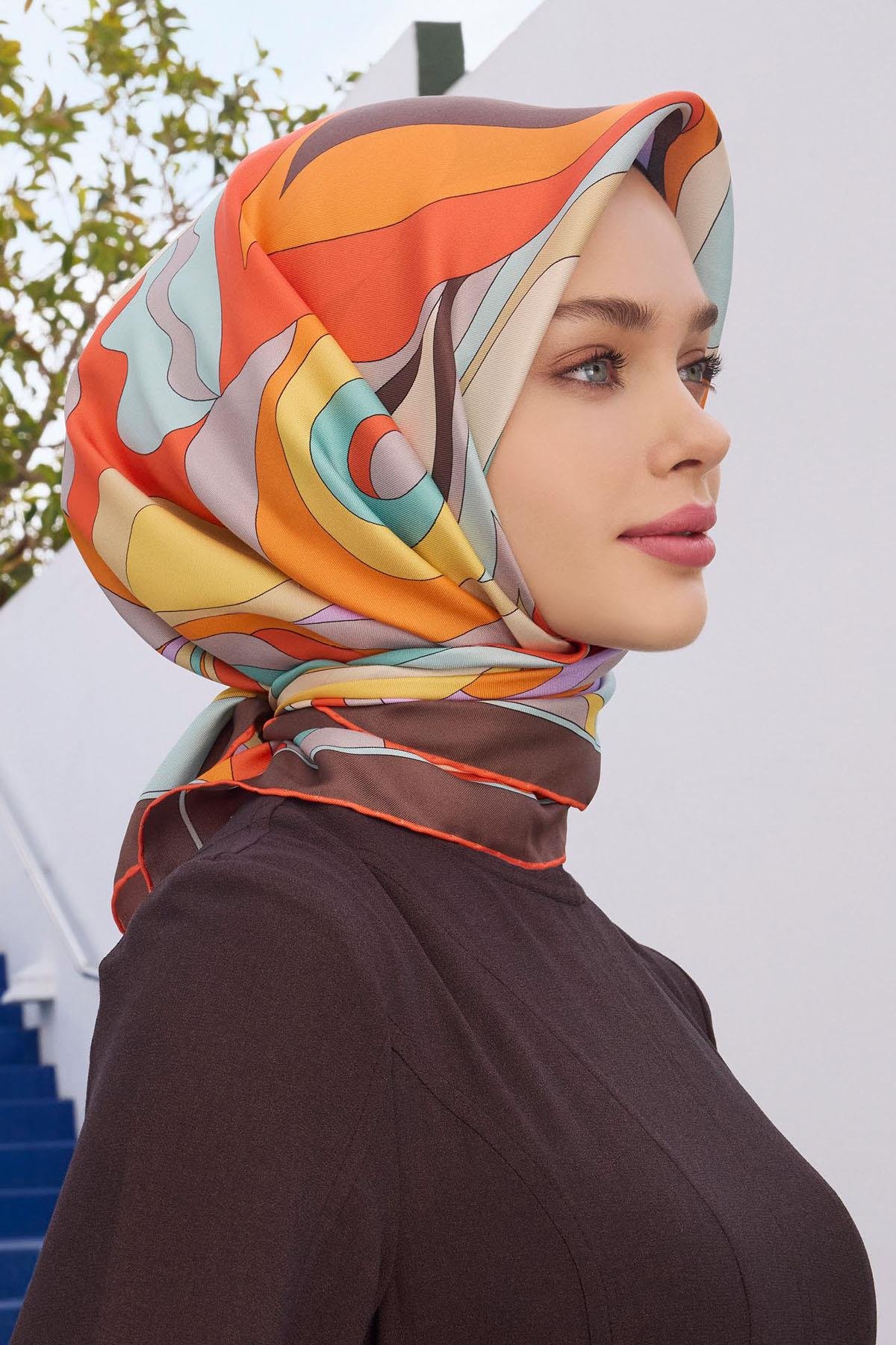 Belli İpek Eşarp 2025 İlkbahar-Yaz - 4108D-81 - Tivil