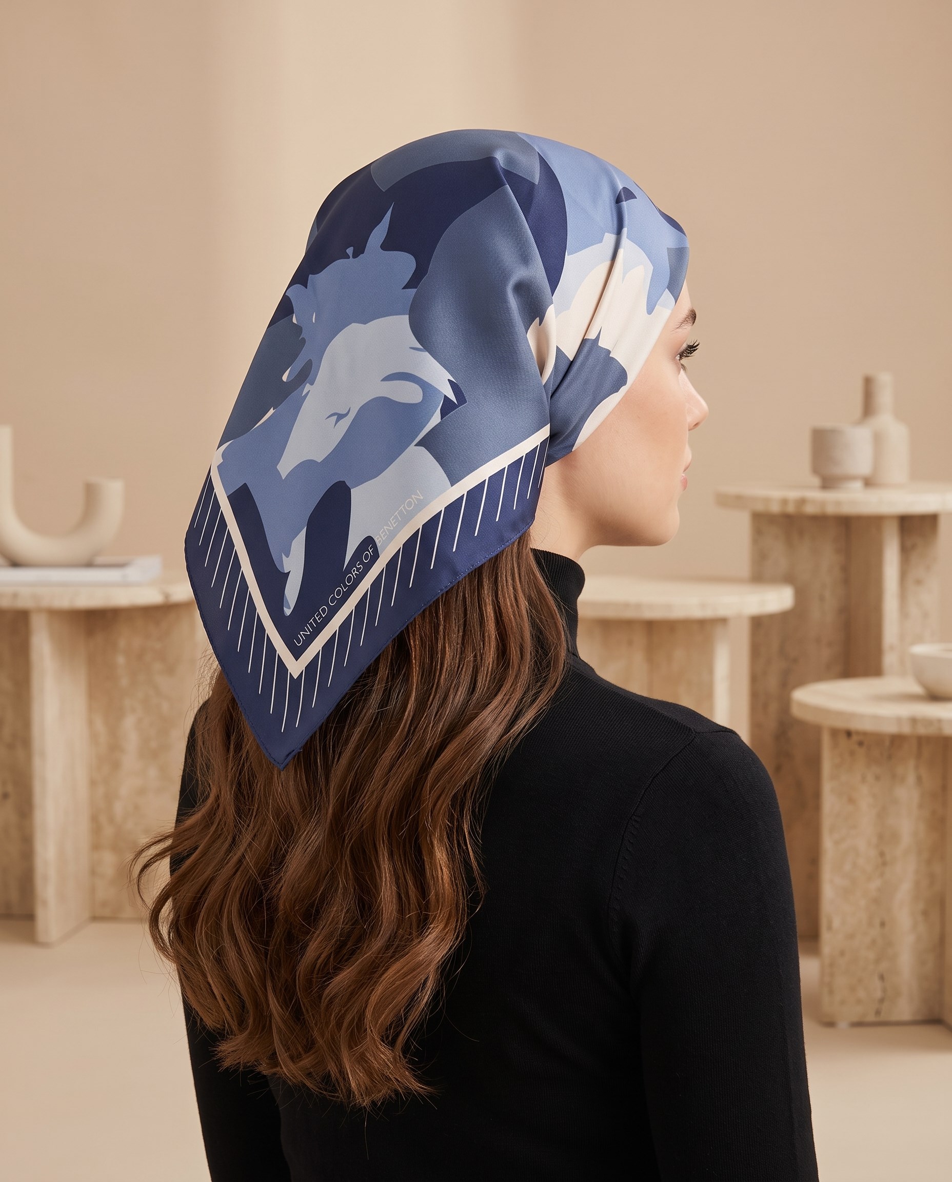 Benetton Bandana - Flora - 1018-031 - İndigo