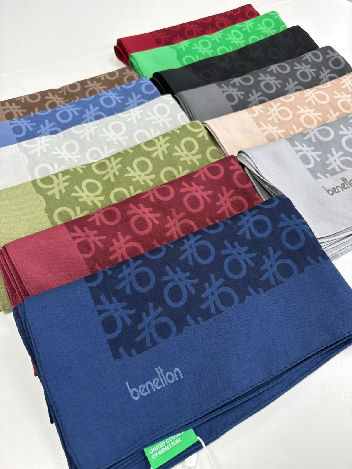 Benetton Monogram Eşarp - Elegante Uno - 1024-23017 - Gümüş