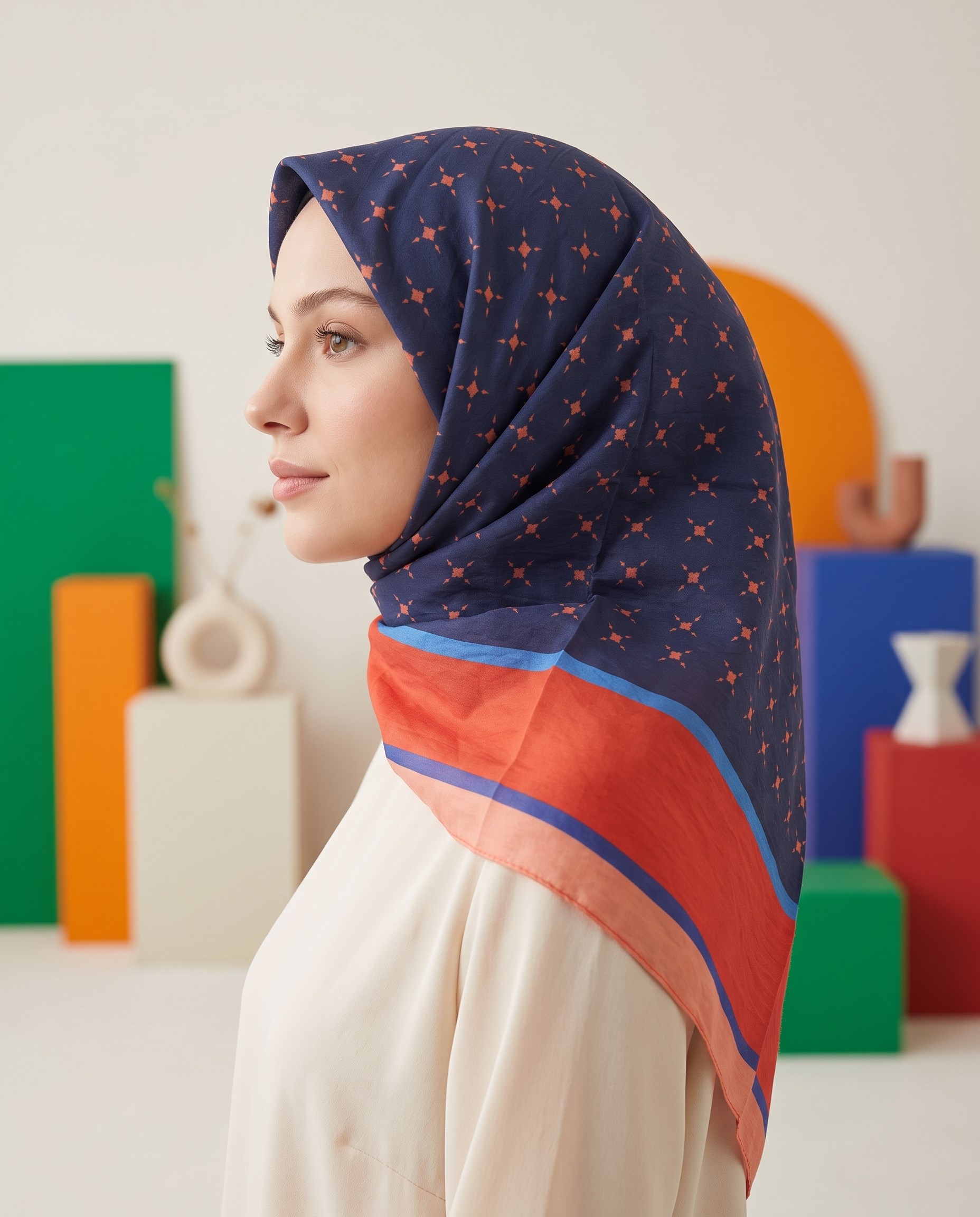 Benetton Viskon Eşarp - Siena - 1001-003 - Lacivert