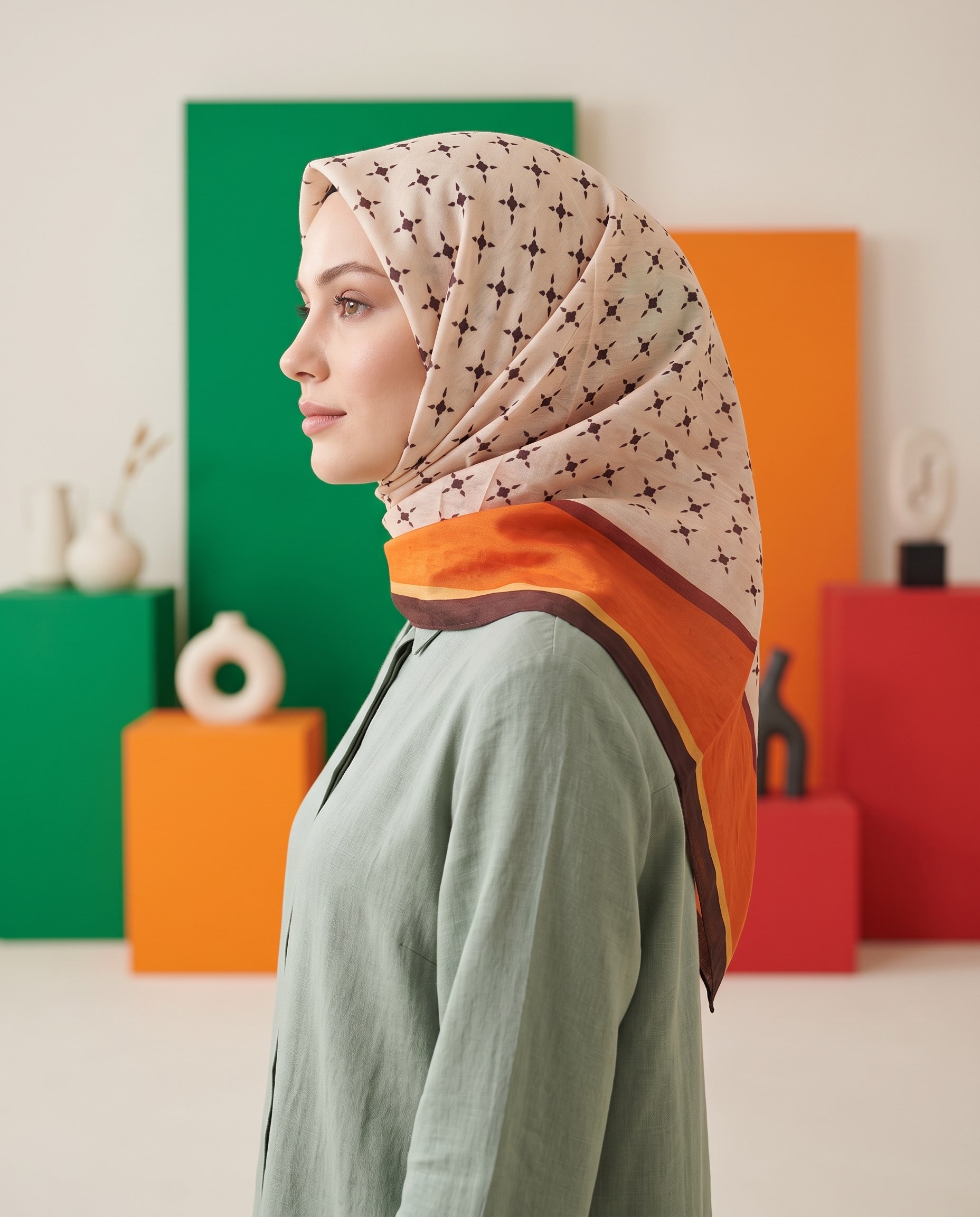 Benetton Viskon Eşarp - Siena - 1001-007 - Turuncu