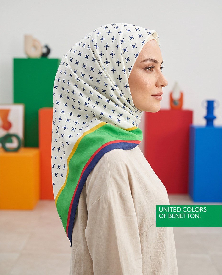Benetton Viskon Eşarp - Siena - 1001-029 - Açık Yeşil