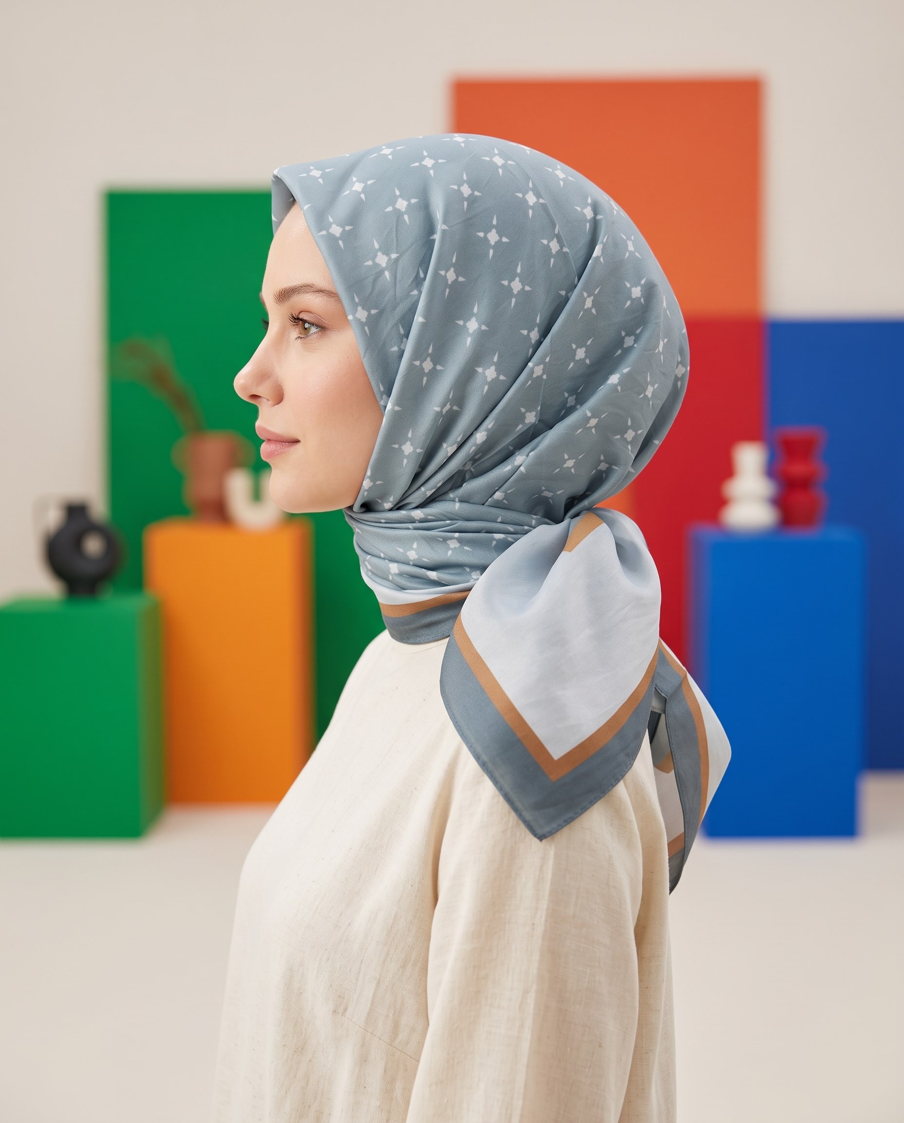 Benetton Viskon Eşarp - Siena - 1001-036 - Bebe Mavisi