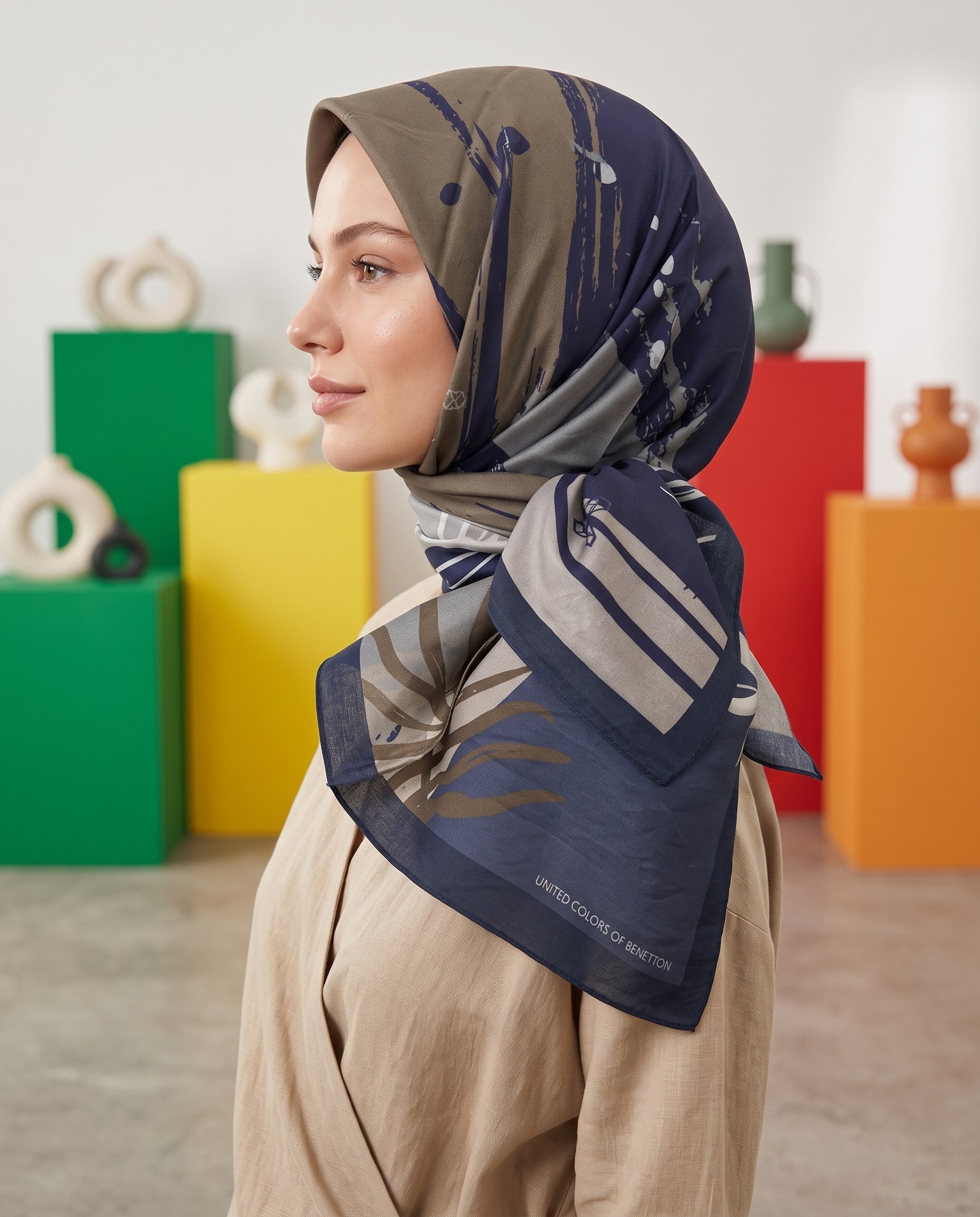 Benetton Viskon Eşarp - Siena - 1002-002 - Siyah