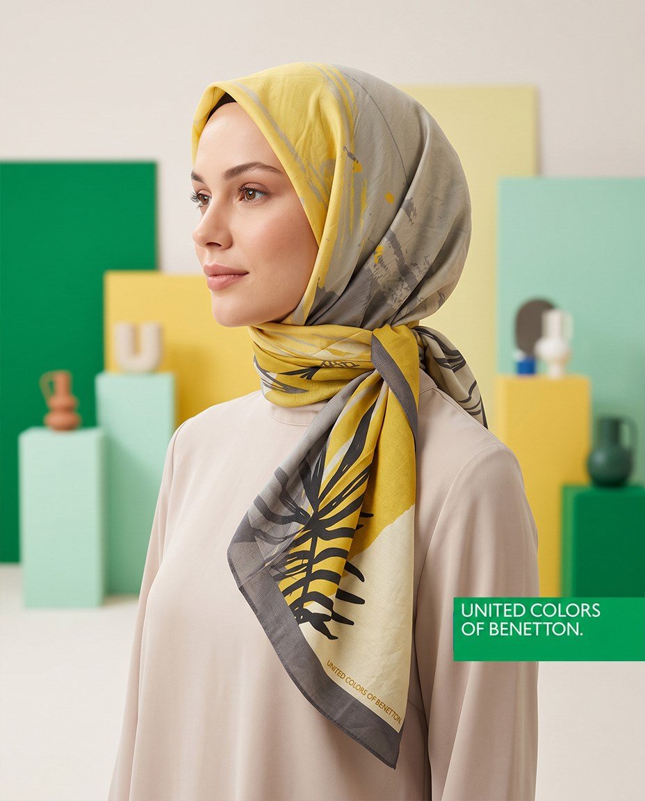 Benetton Viskon Eşarp - Siena - 1002-009 - Gri