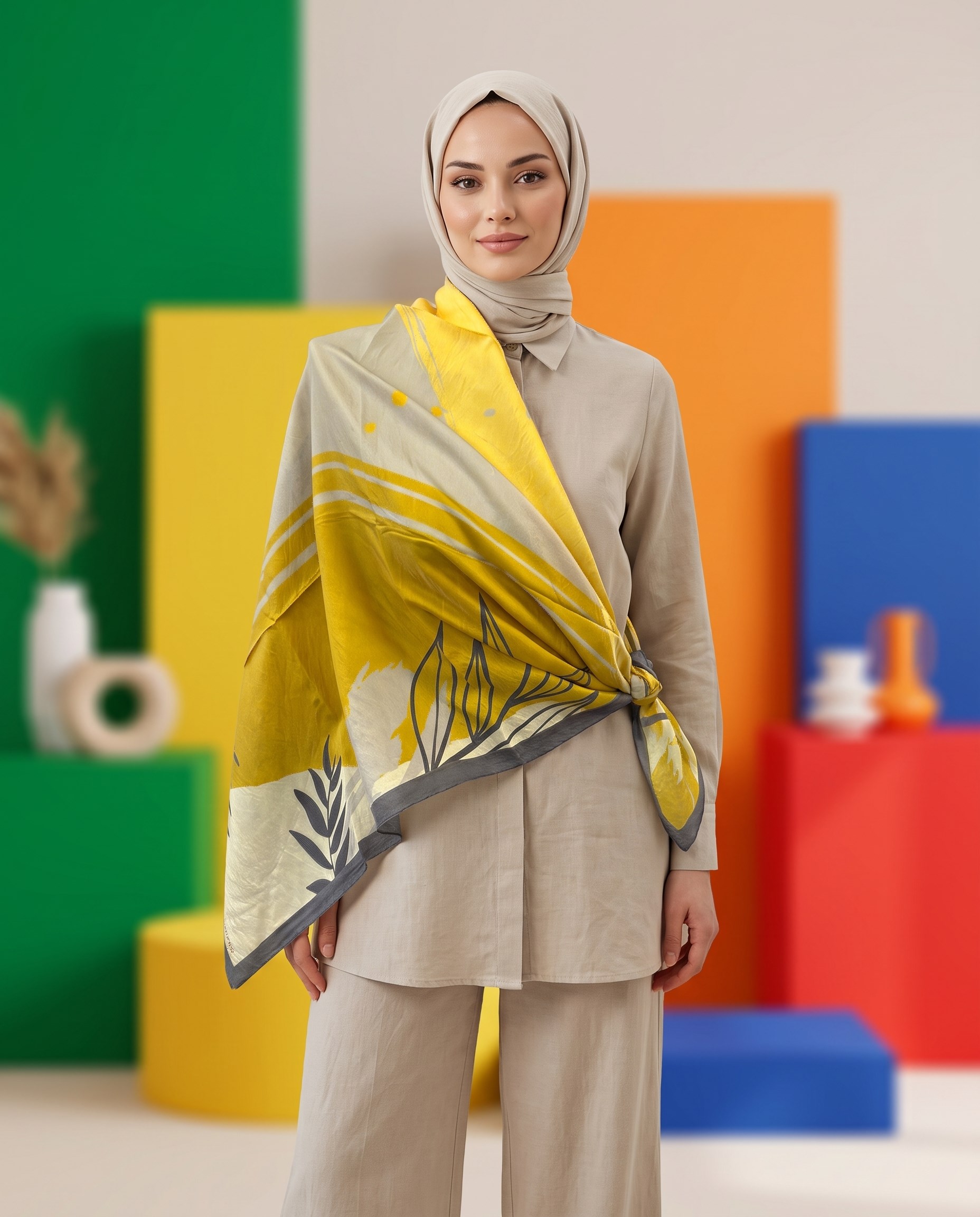 Benetton Viskon Eşarp - Siena - 1002-009 - Gri