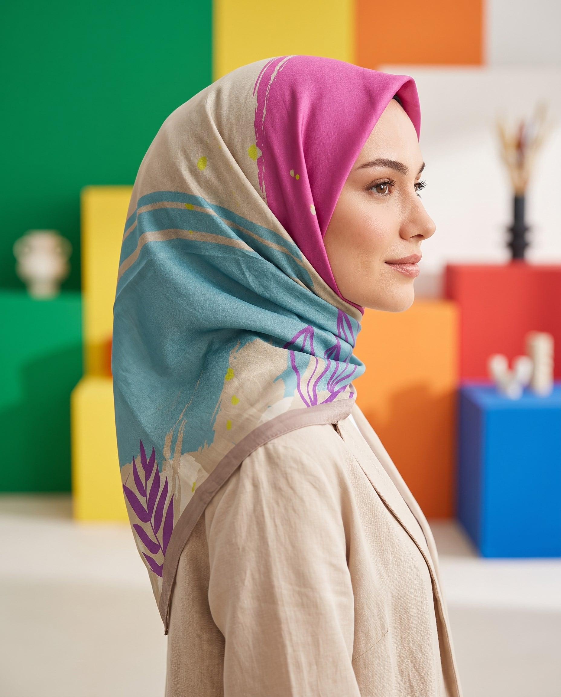 Benetton Viskon Eşarp - Siena - 1002-026 - Turkuaz