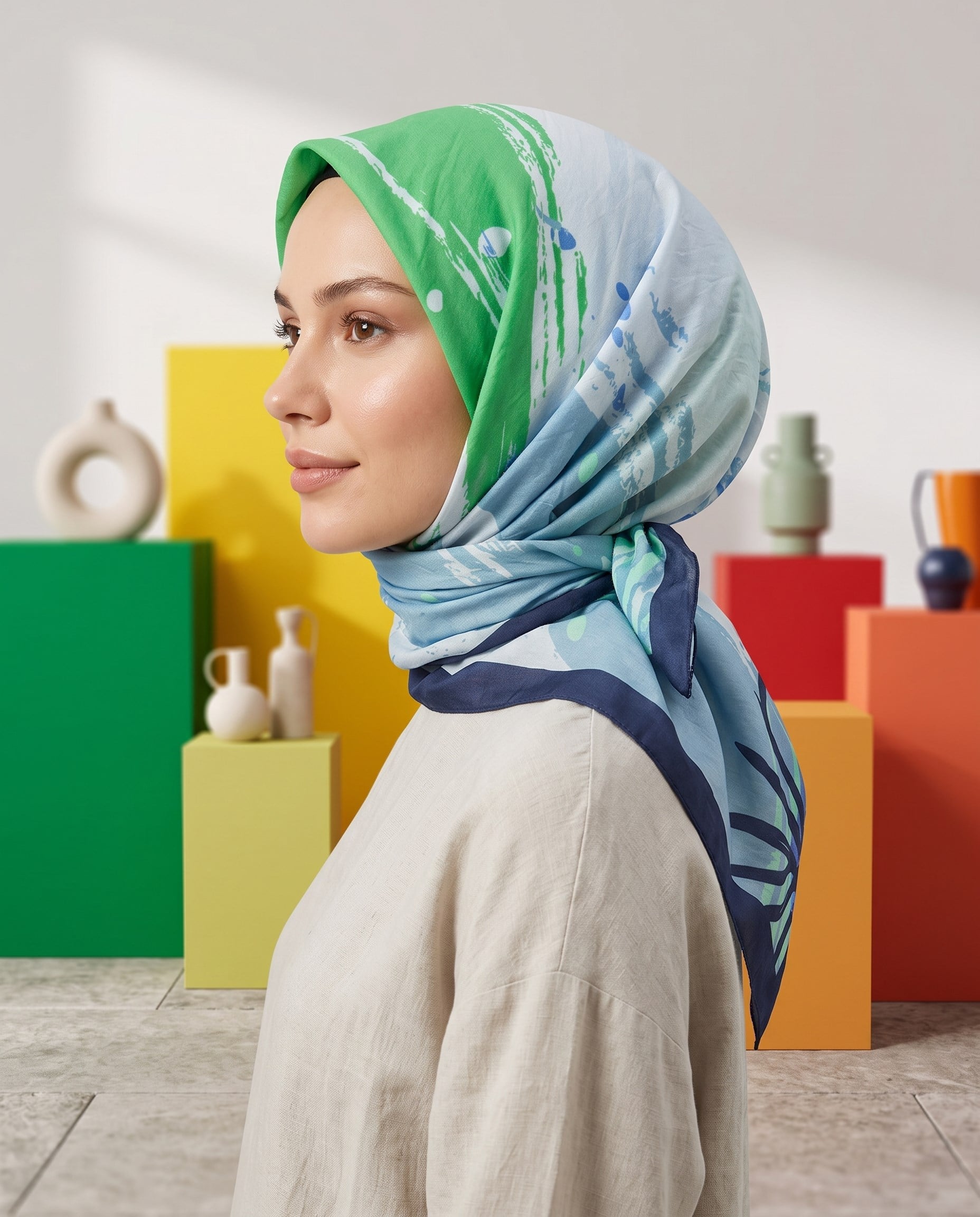 Benetton Viskon Eşarp - Siena - 1002-031 - İndigo
