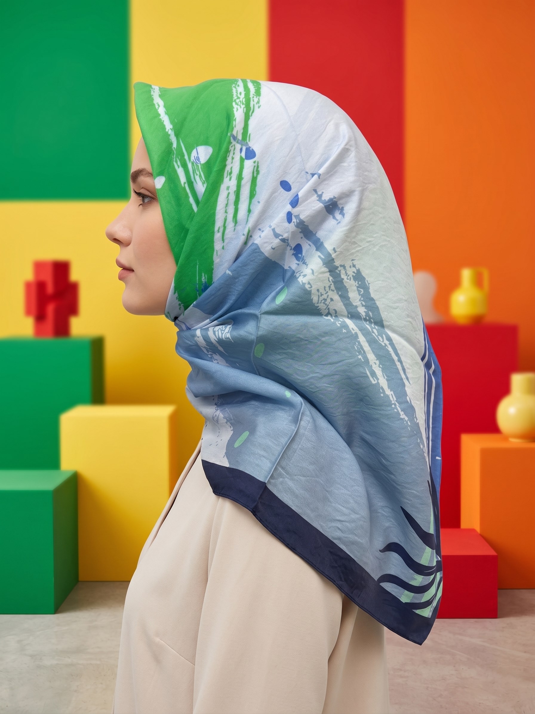 Benetton Viskon Eşarp - Siena - 1002-031 - İndigo