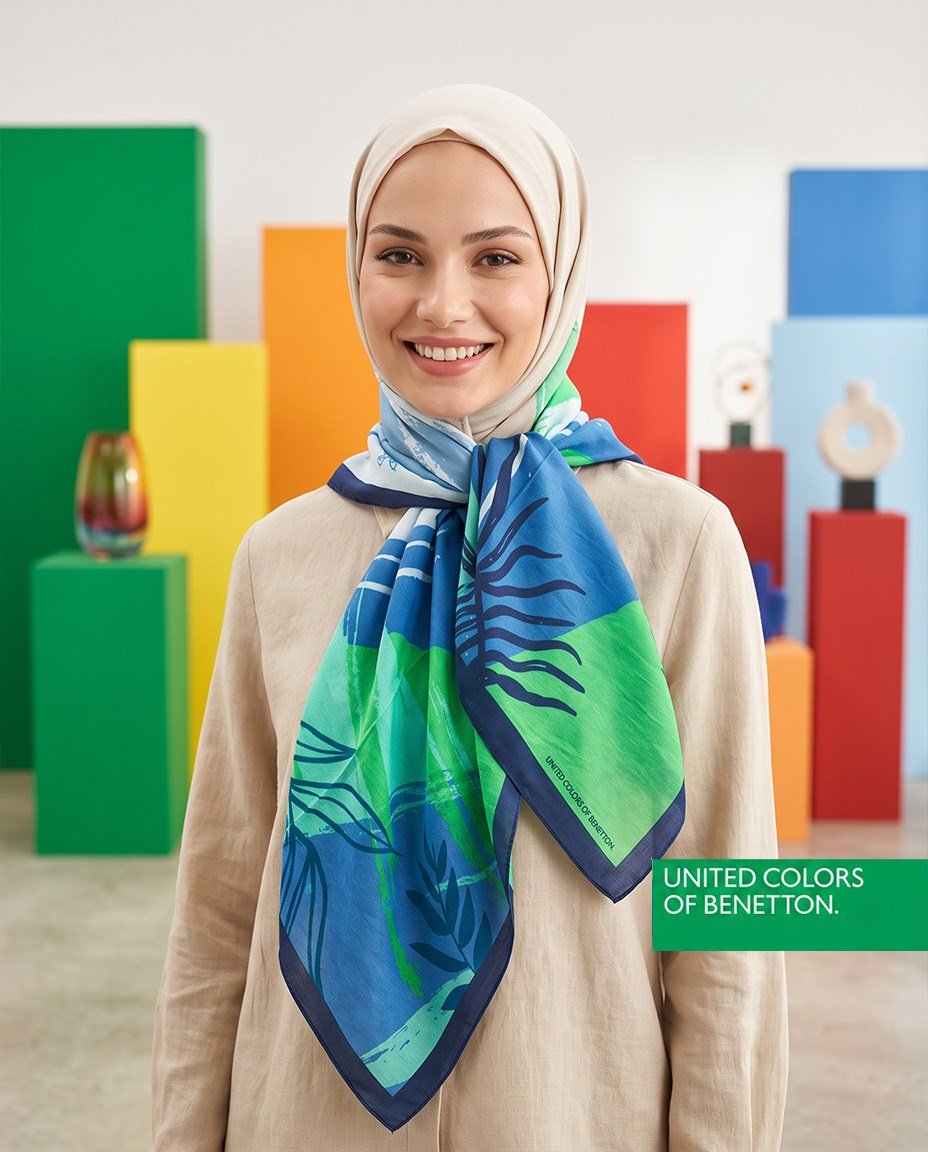 Benetton Viskon Eşarp - Siena - 1002-031 - İndigo