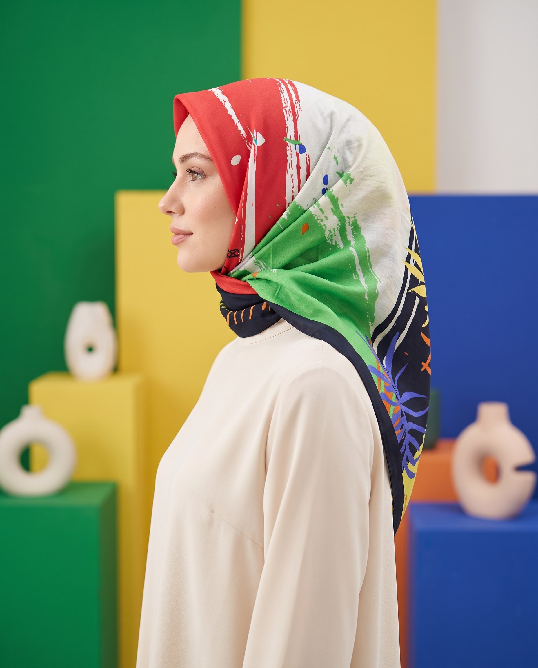 Benetton Viskon Eşarp - Siena - 1002-051 - Ekru