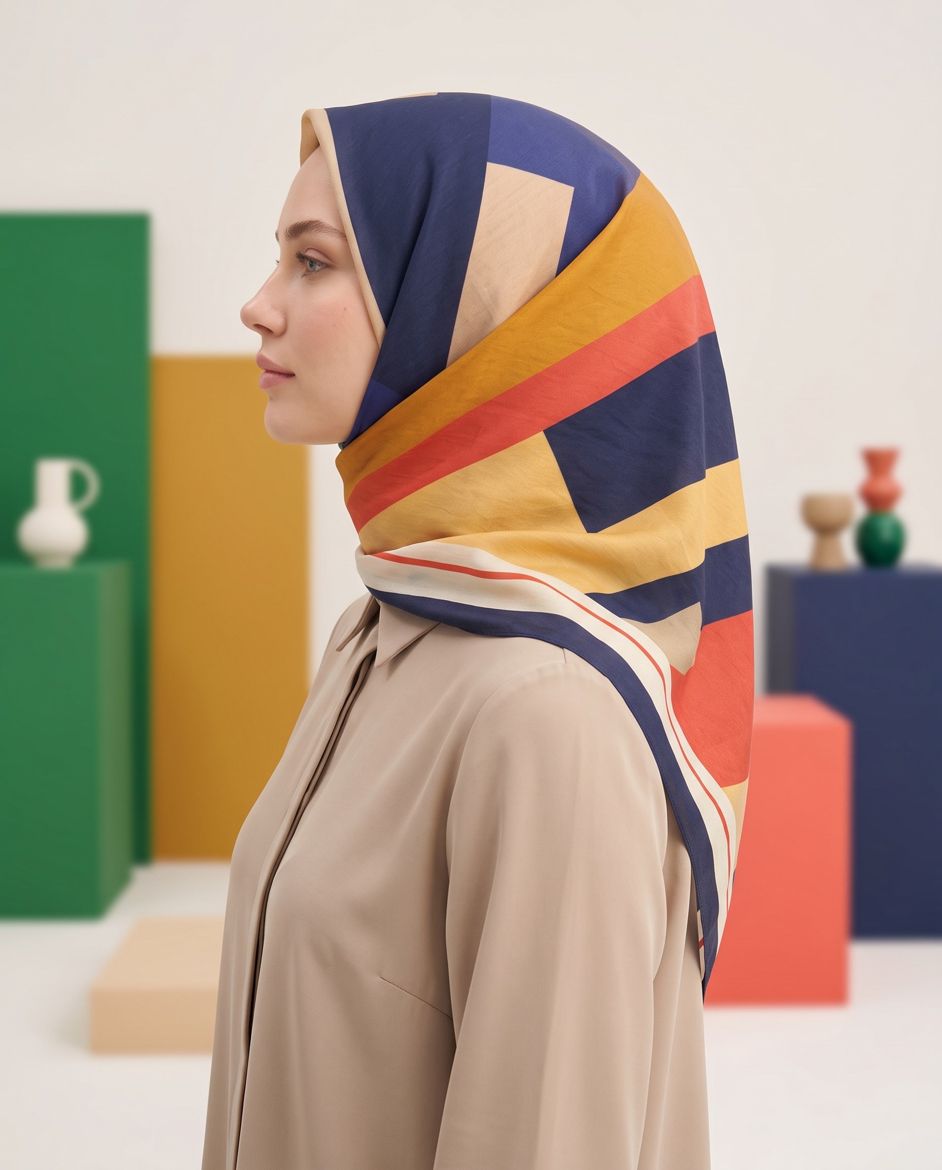 Benetton Viskon Eşarp - Siena - 1005-003 - Lacivert
