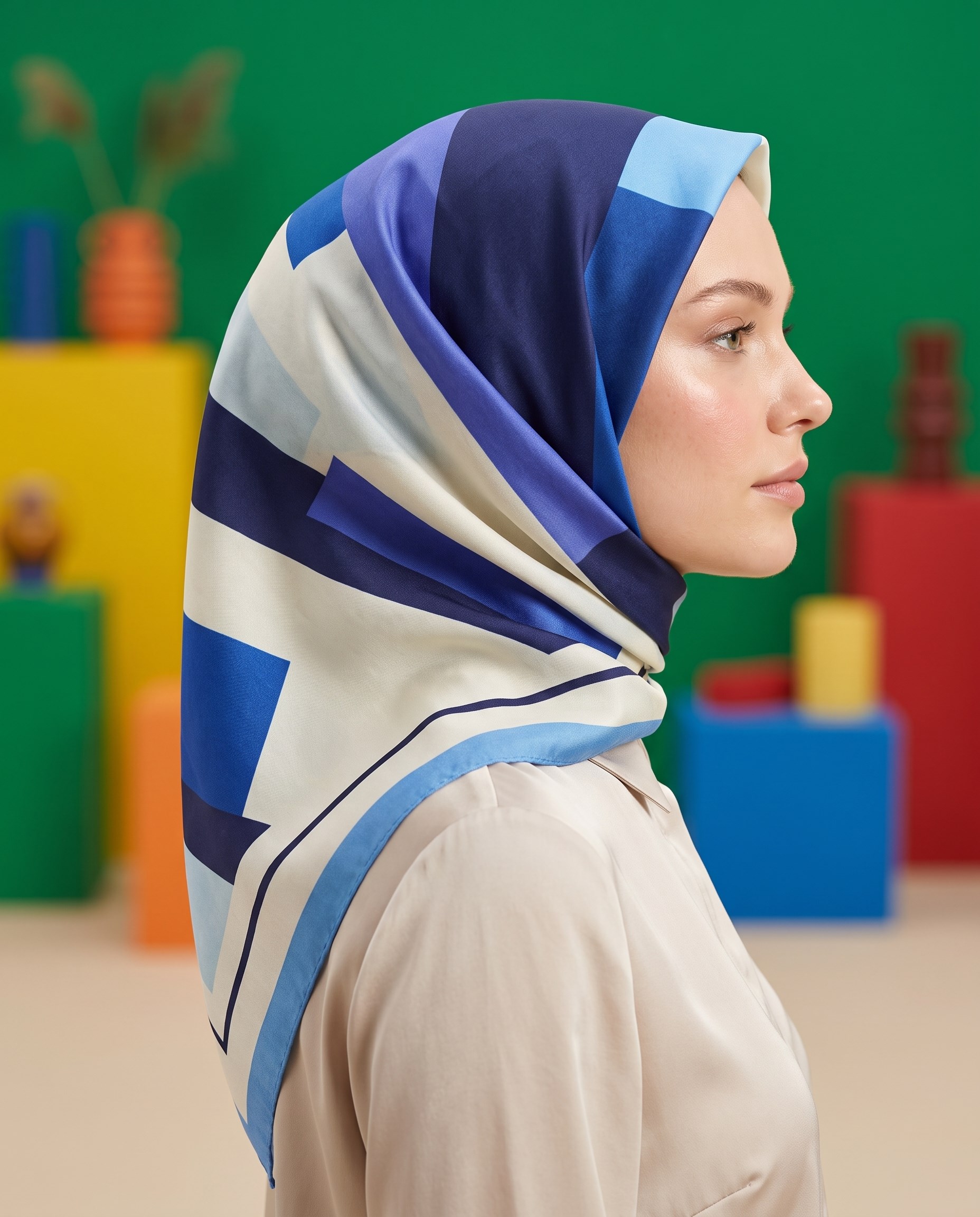 Benetton Viskon Eşarp - Siena - 1005-004 - Mavi